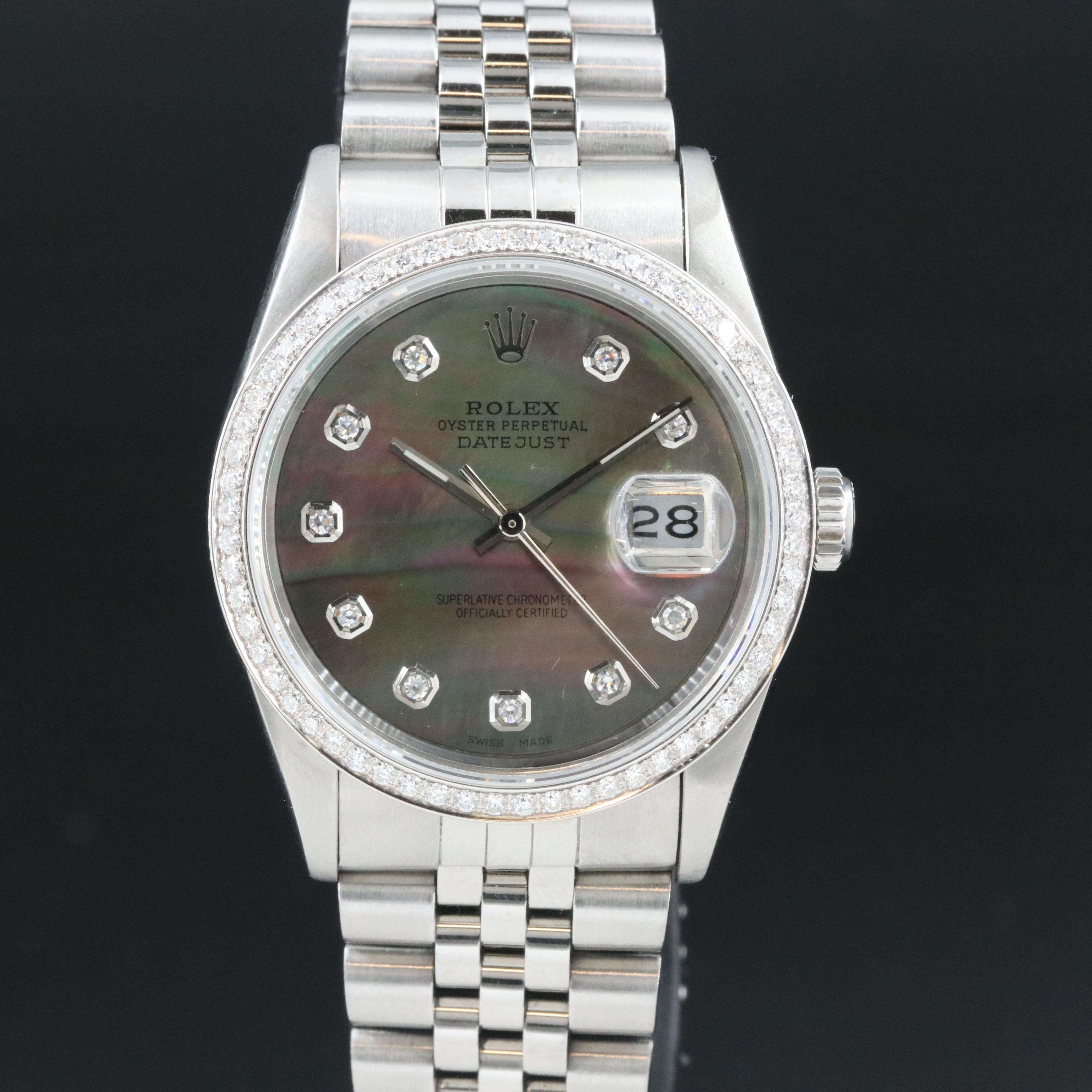 1991 Rolex Custom Diamond Datejust Watch