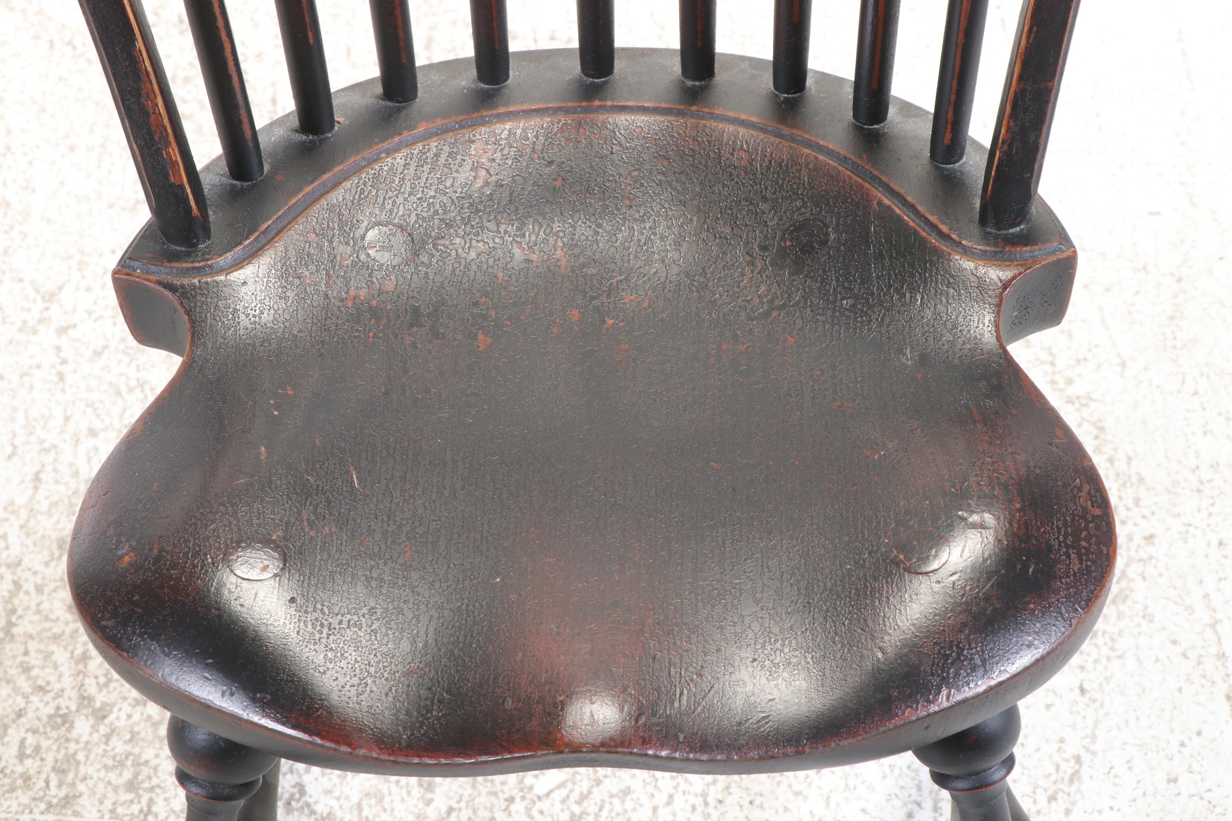 Benner's Woodworking Colonial Style Ebonized Rod-Back Windsor Dining Chairs