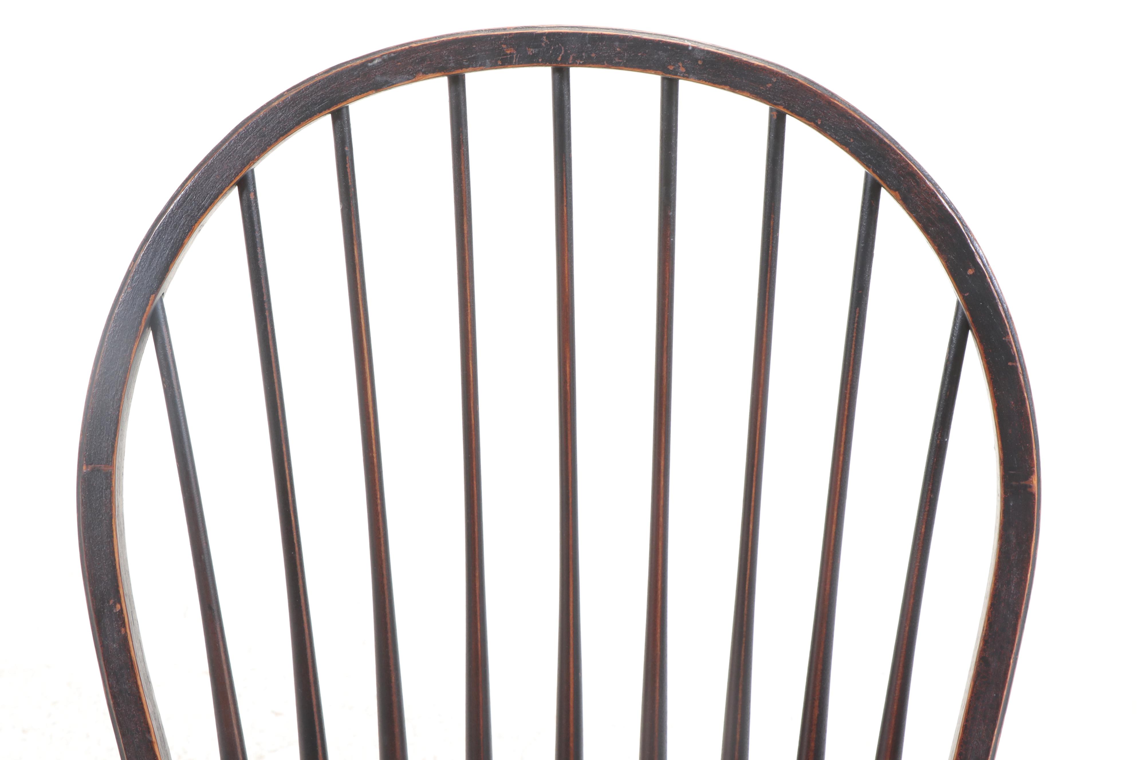 Benner's Woodworking Colonial Style Ebonized Rod-Back Windsor Dining Chairs