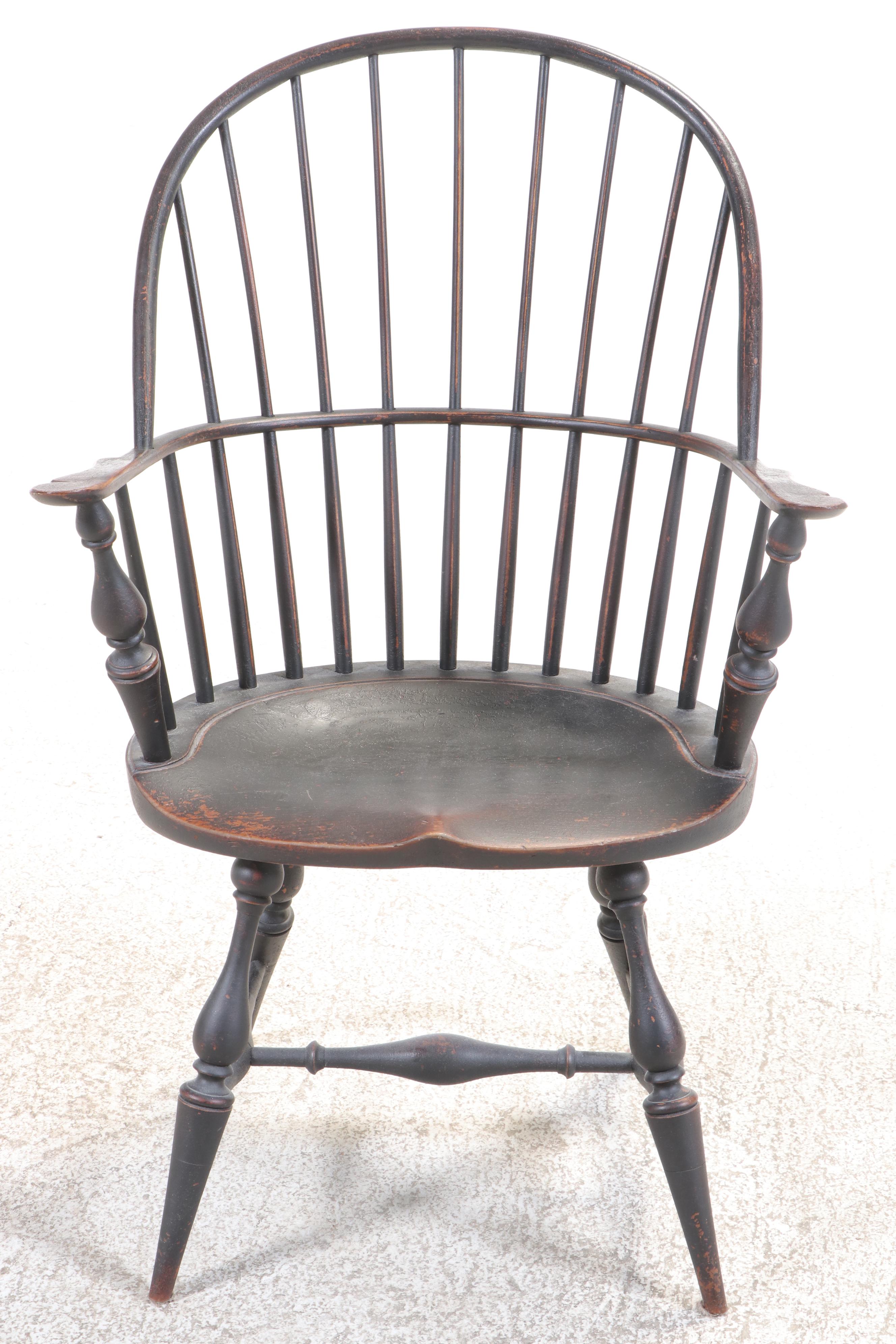 Benner's Woodworking Colonial Style Ebonized Rod-Back Windsor Dining Chairs