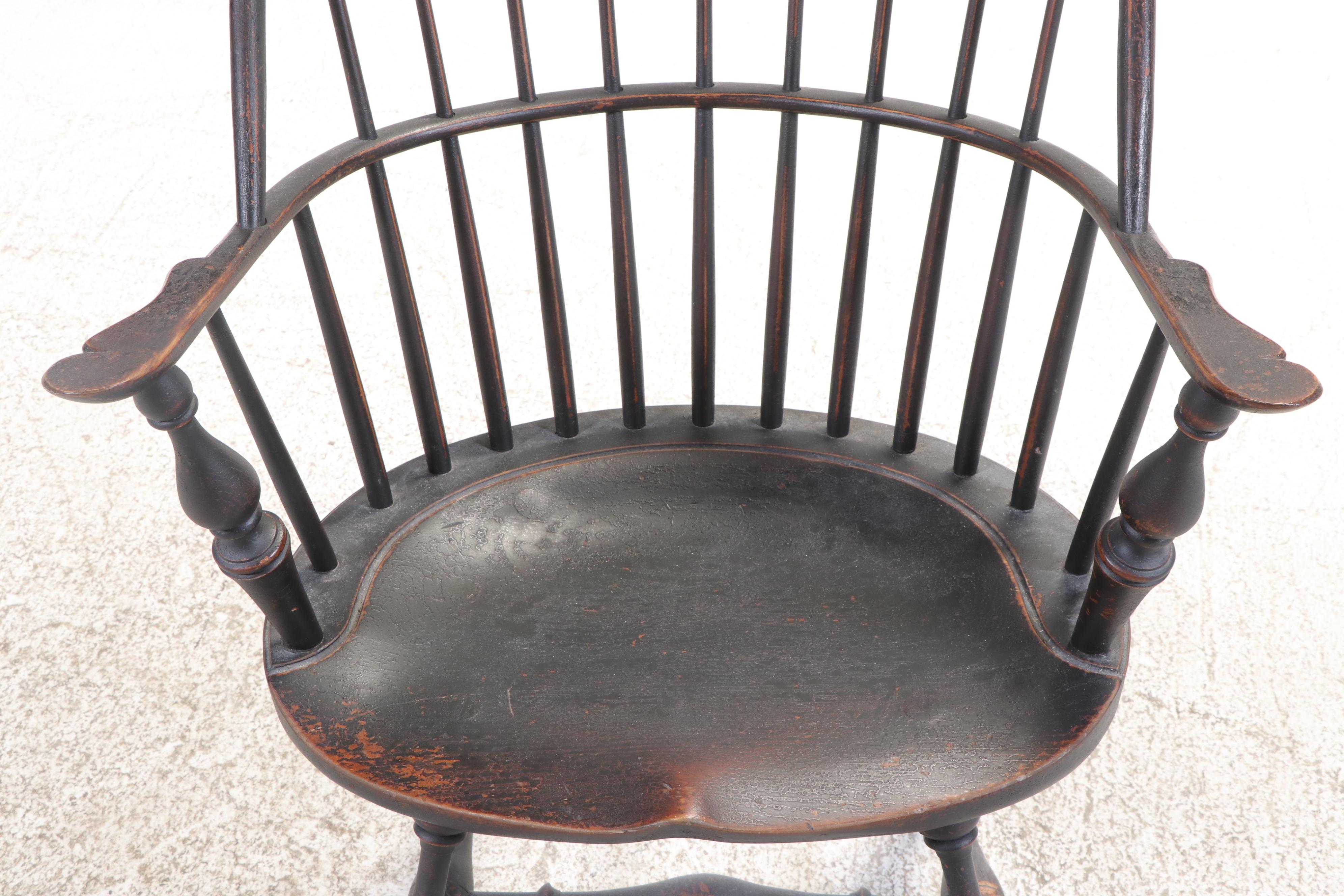 Benner's Woodworking Colonial Style Ebonized Rod-Back Windsor Dining Chairs