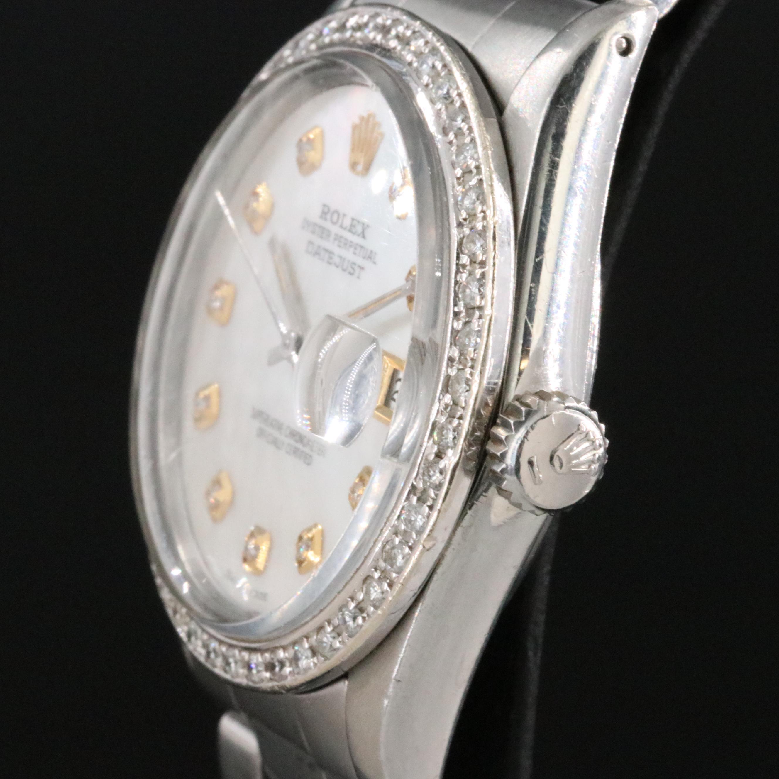 1982 Rolex Custom Diamond Dial and Bezel Datejust Watch