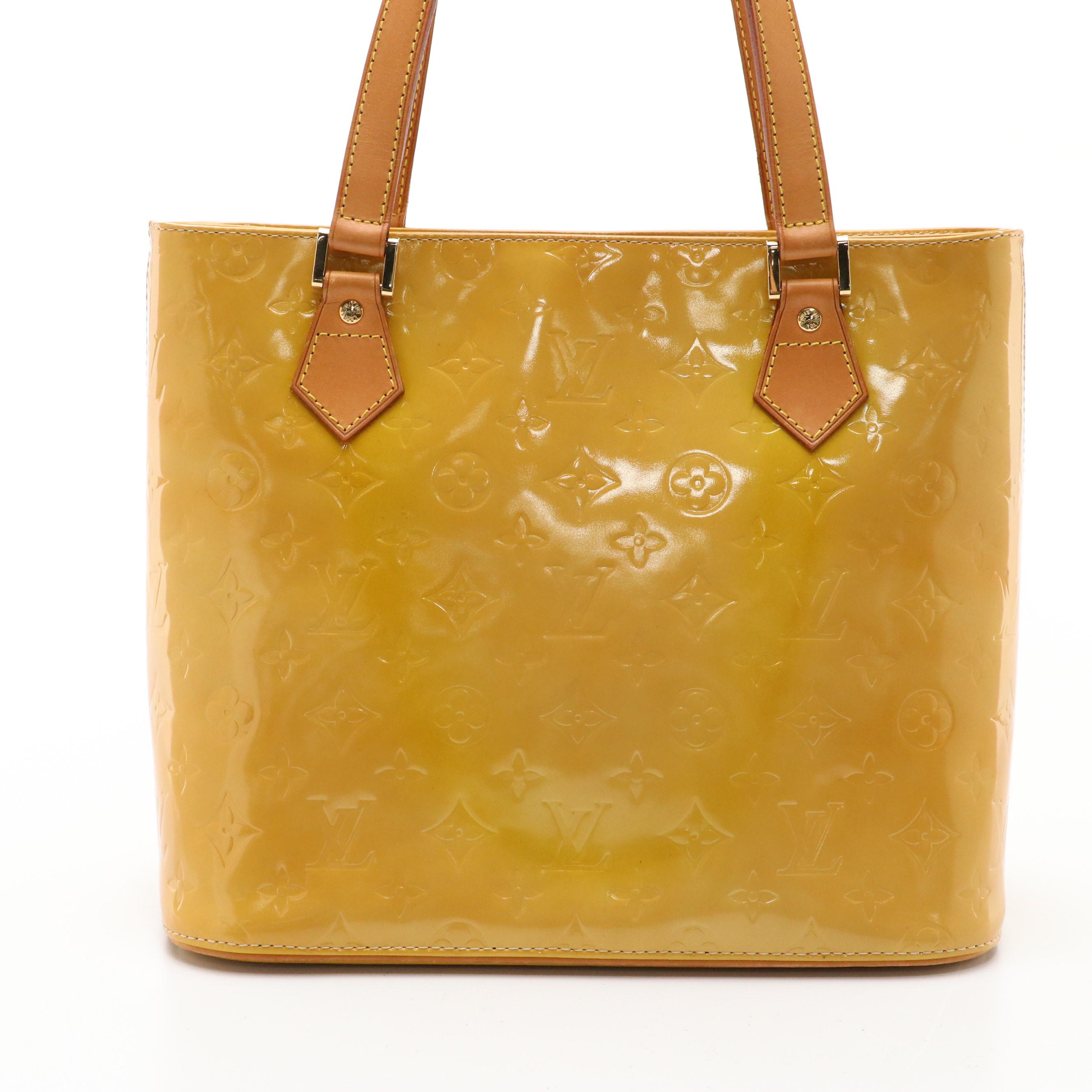 Louis Vuitton Houston Shoulder Bag in Yellow Monogram Vernis Leather