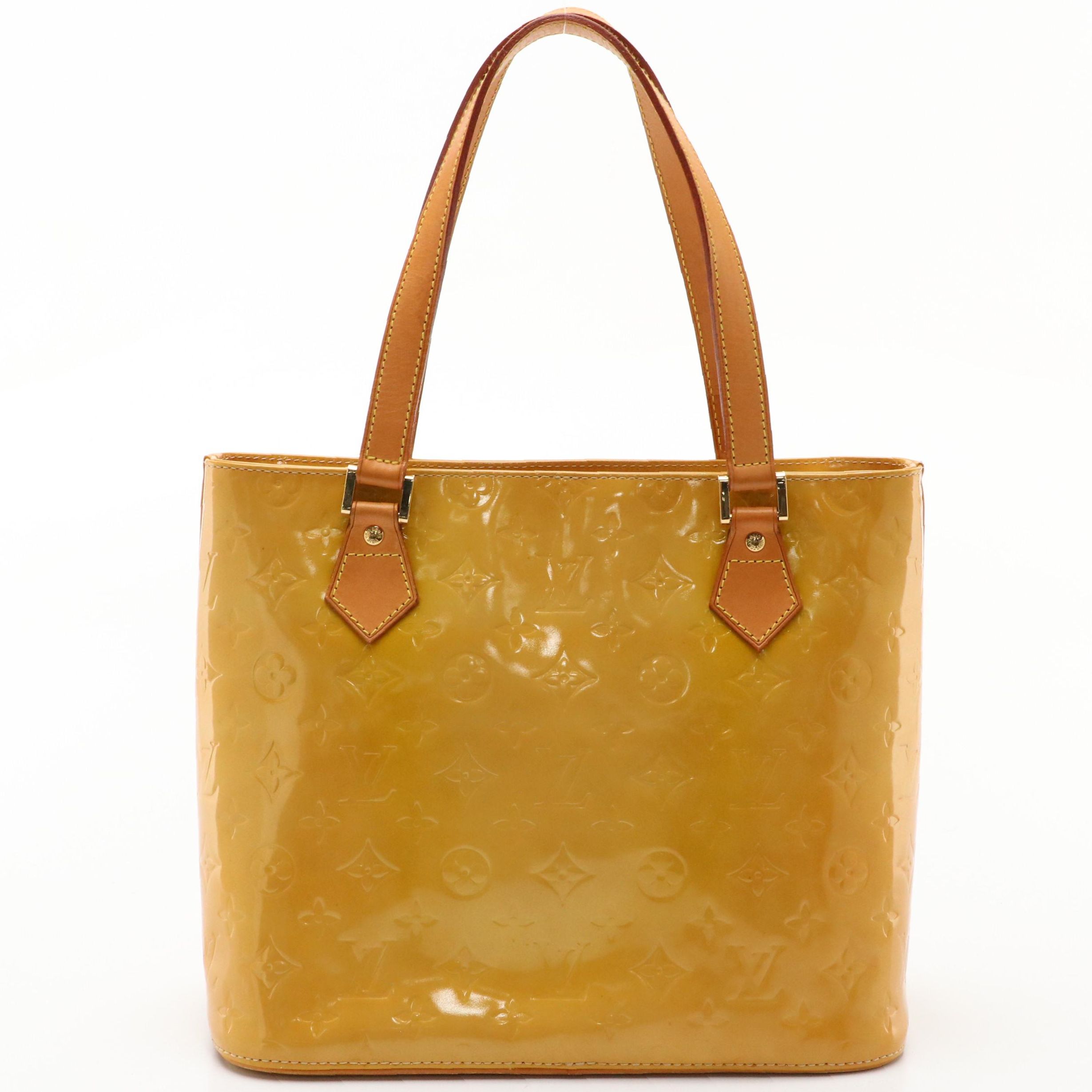Louis Vuitton Houston Shoulder Bag in Yellow Monogram Vernis Leather