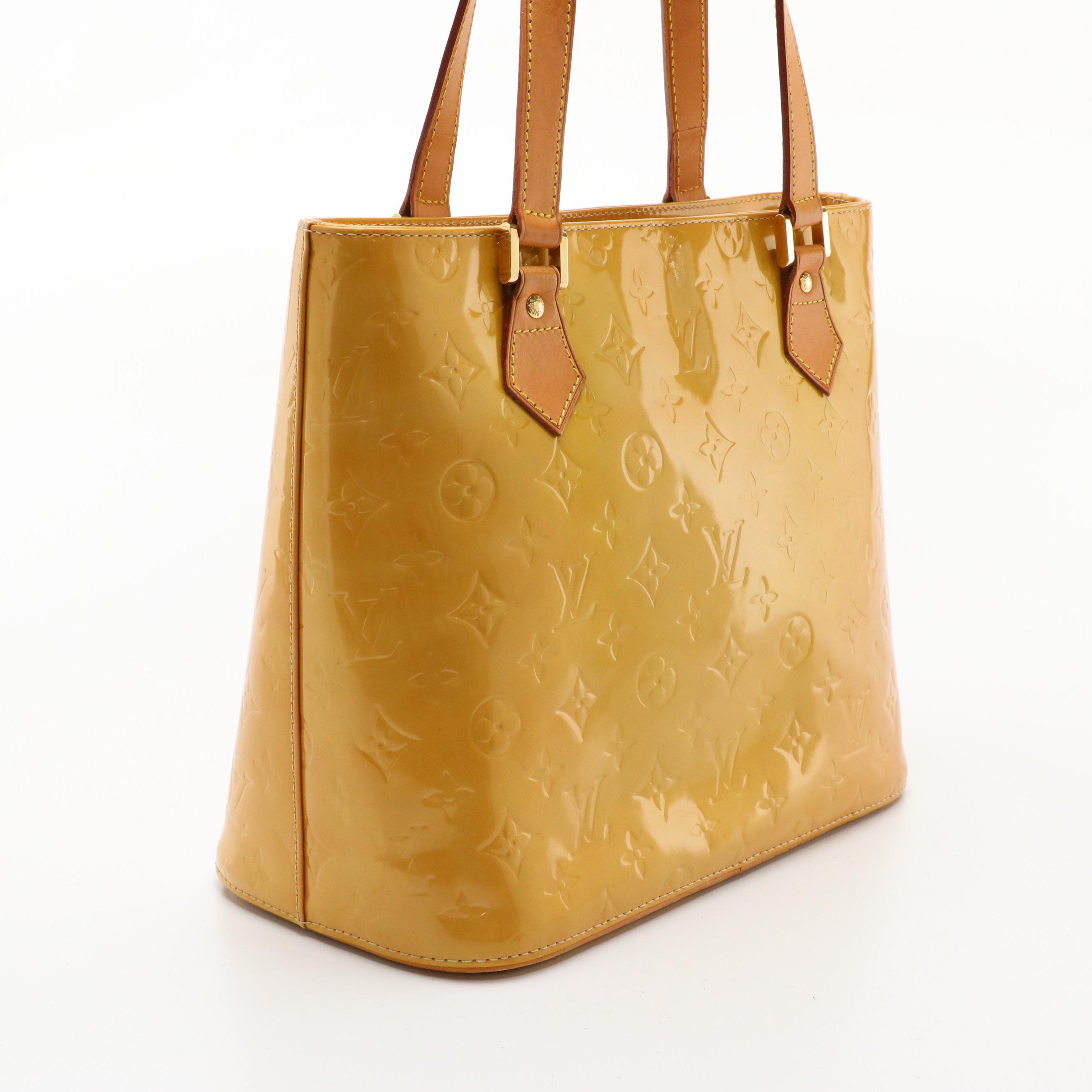 Louis Vuitton Houston Shoulder Bag in Yellow Monogram Vernis Leather