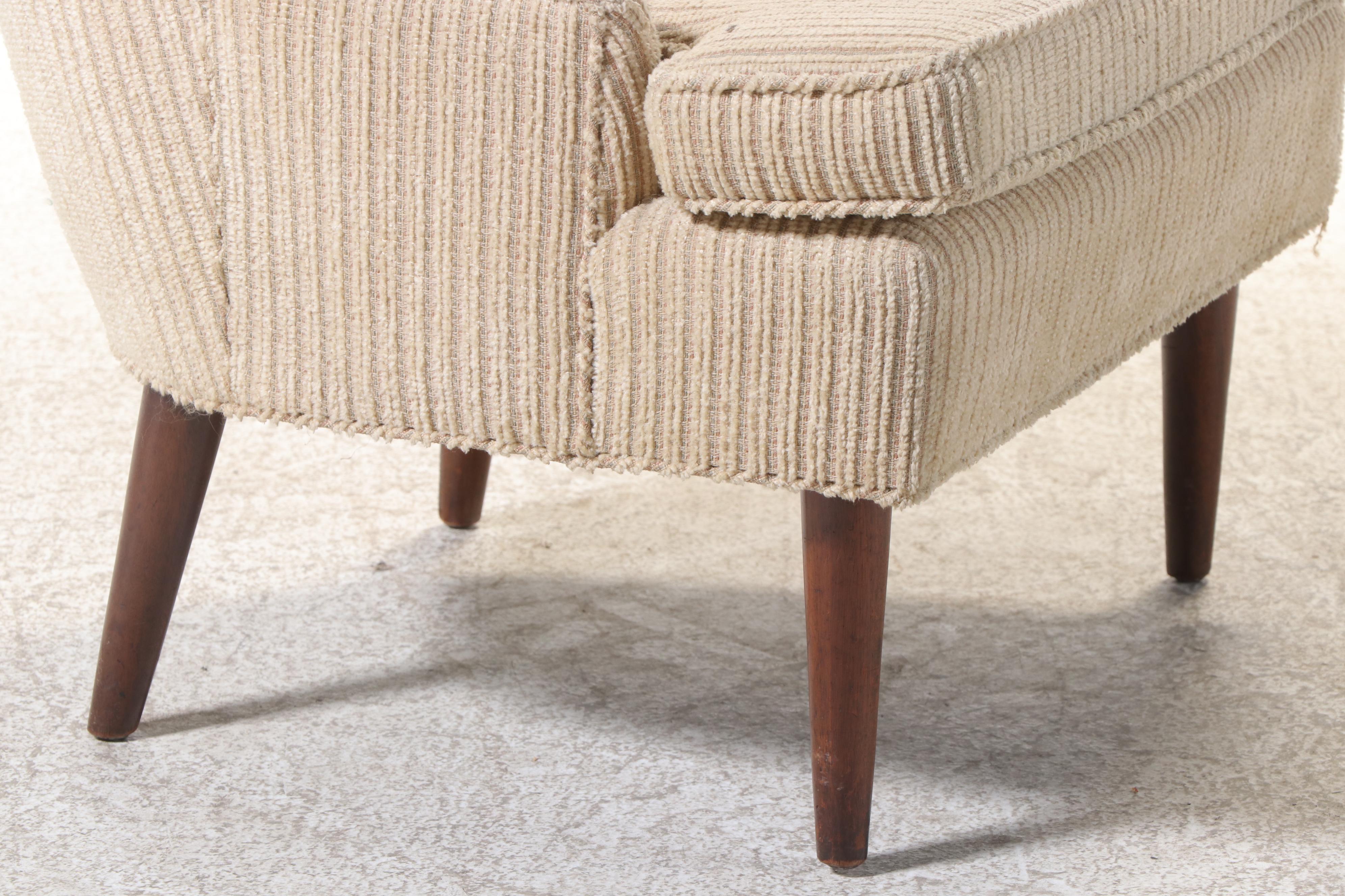 Mid Century Modern Button-Tufted Slipper Chair, Manner of Paul McCobb