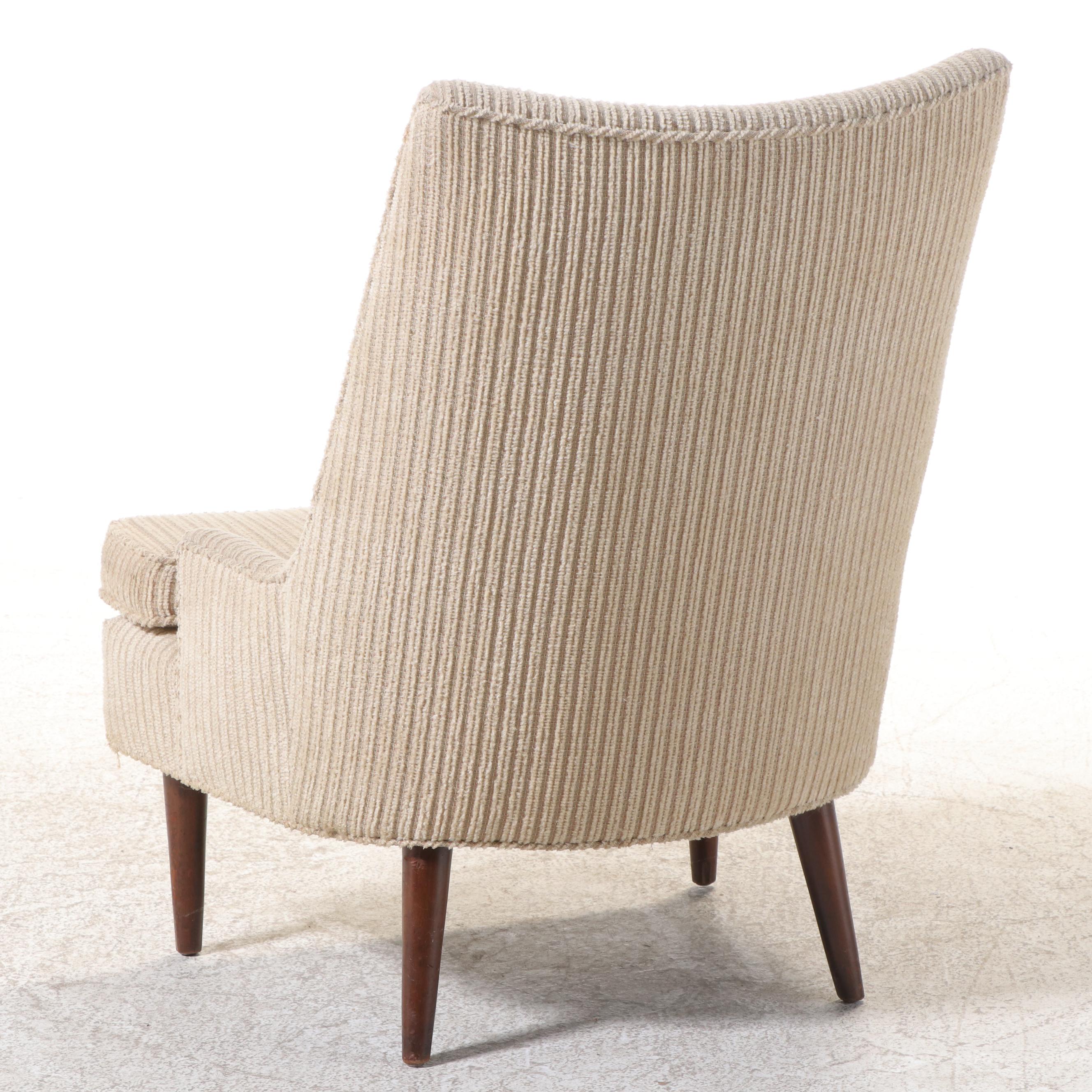 Mid Century Modern Button-Tufted Slipper Chair, Manner of Paul McCobb