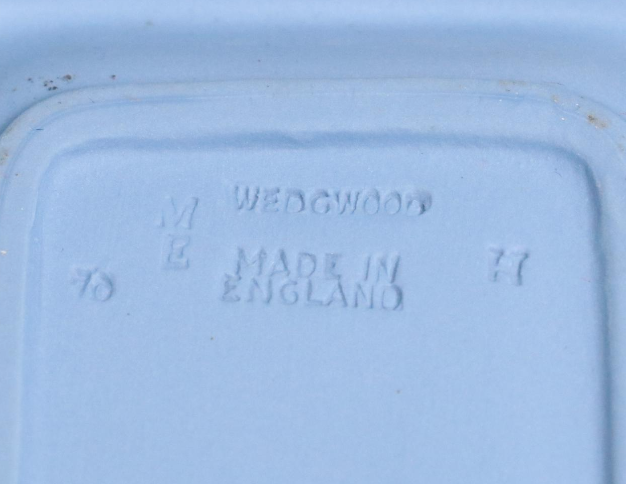 Wedgwood Blue Jasperware Pitchers, Ashtrays, Box, and Dishes