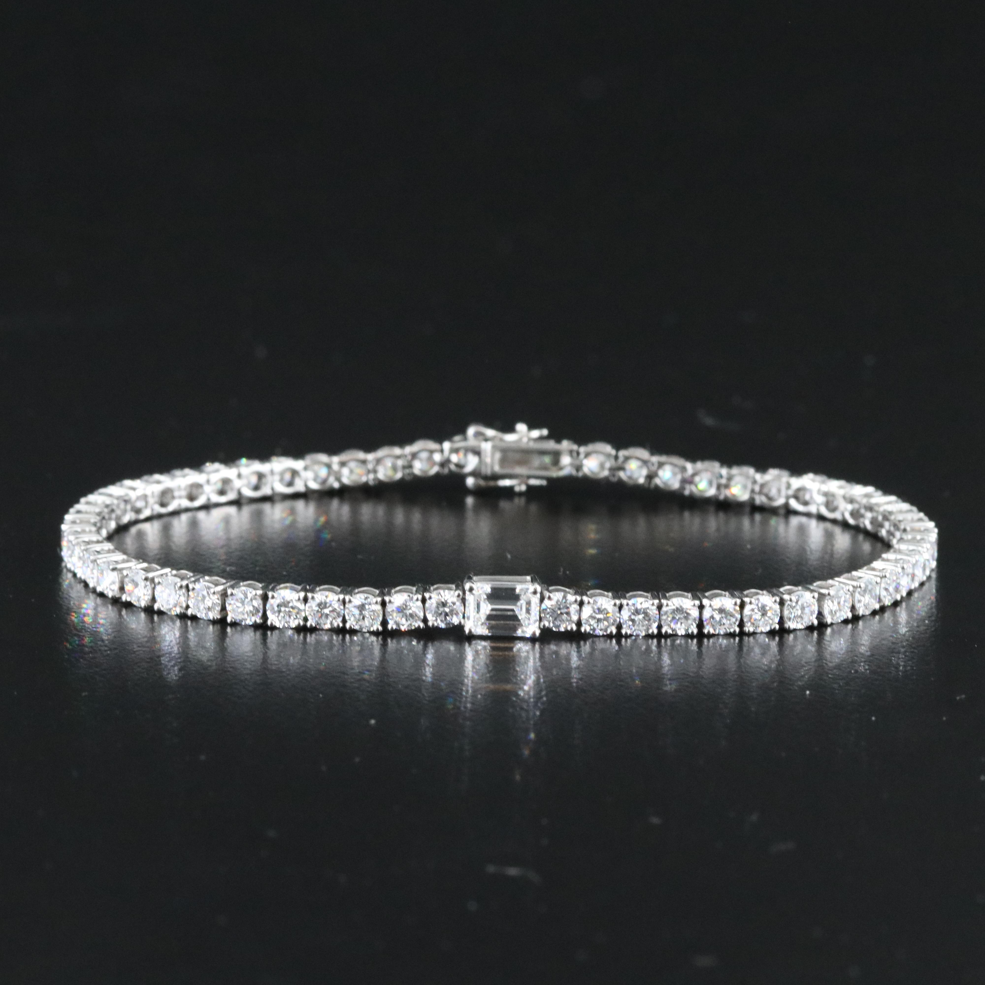 Platinum 5.73 CTW Lab Grown Diamond Bracelet