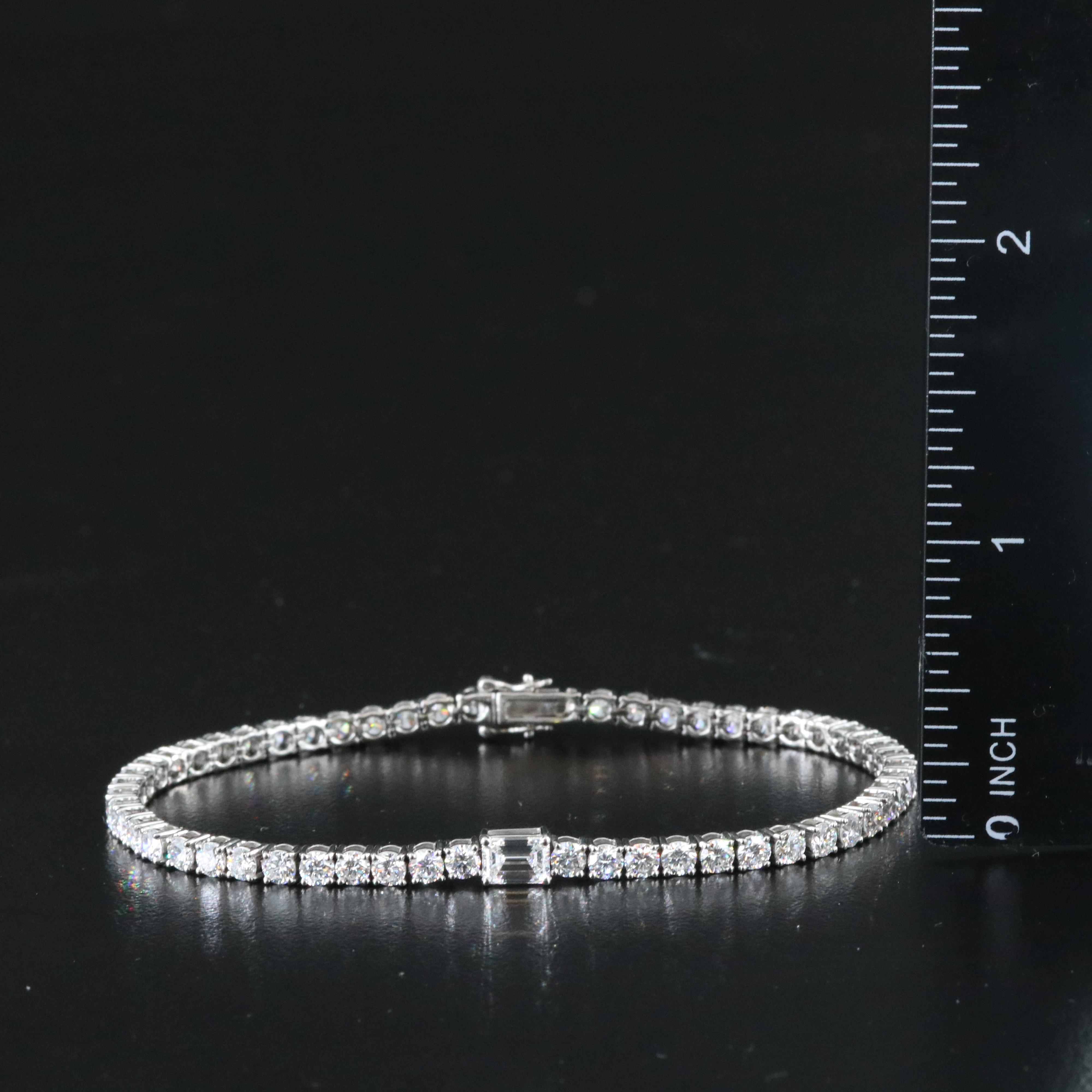 Platinum 5.73 CTW Lab Grown Diamond Bracelet