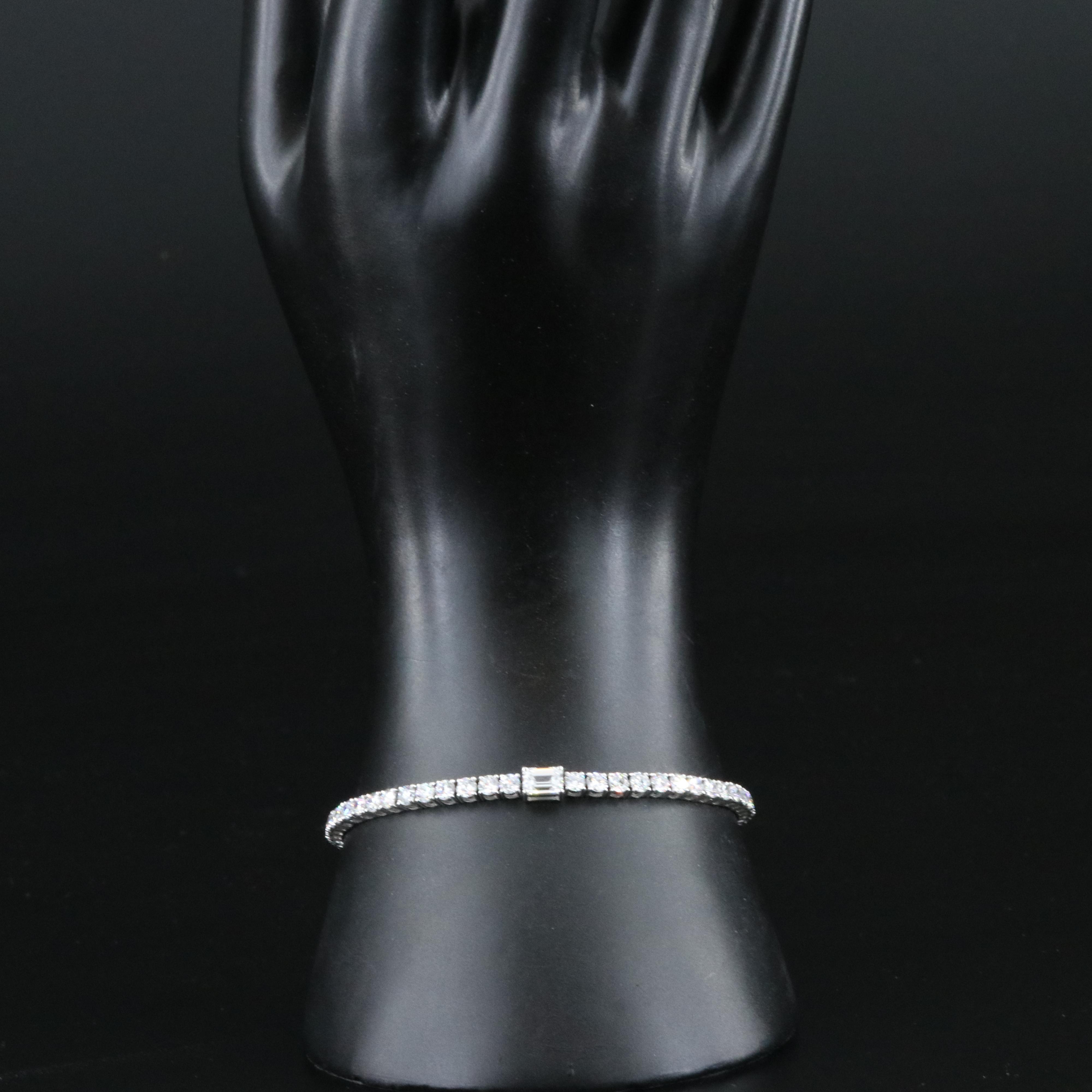 Platinum 5.73 CTW Lab Grown Diamond Bracelet