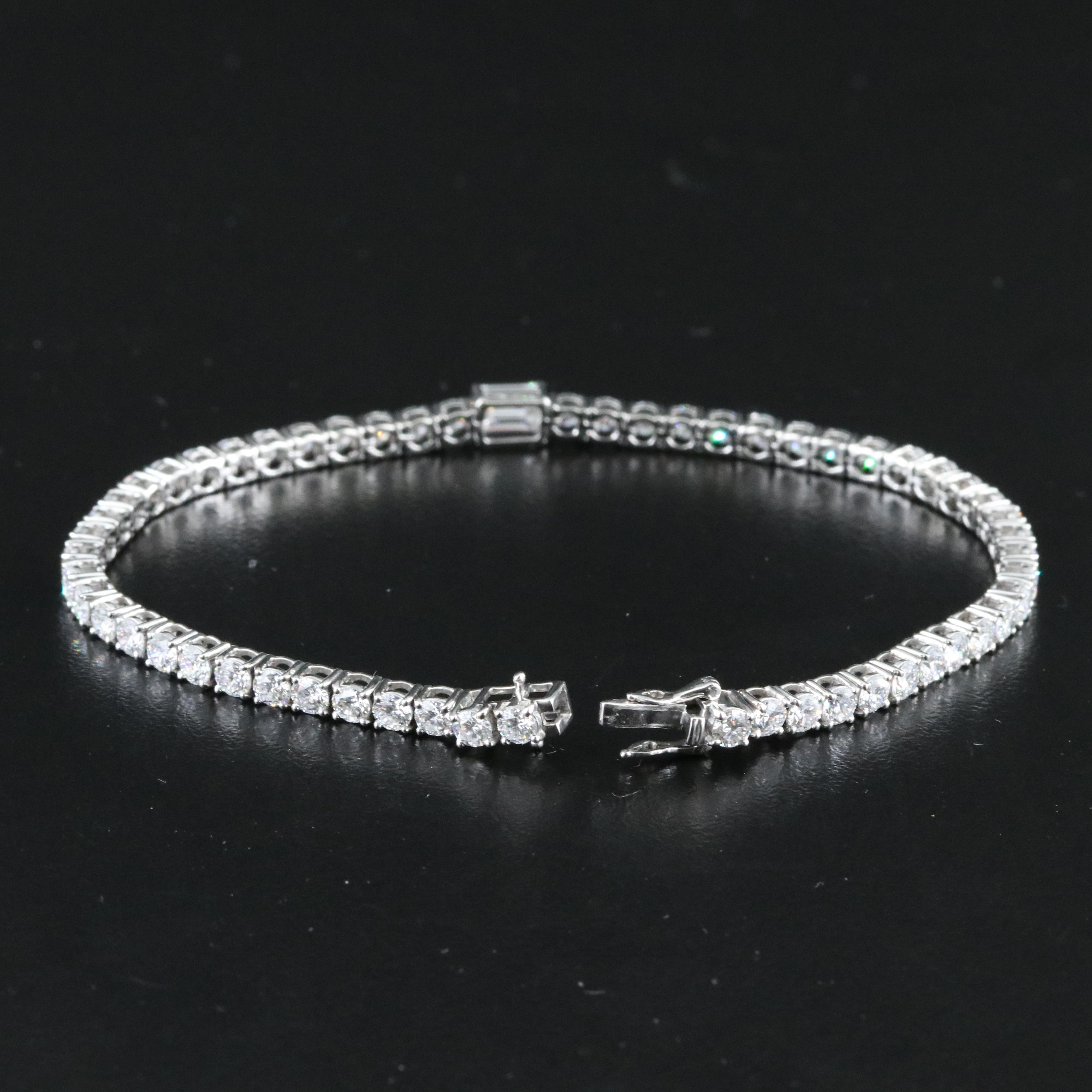 Platinum 5.73 CTW Lab Grown Diamond Bracelet
