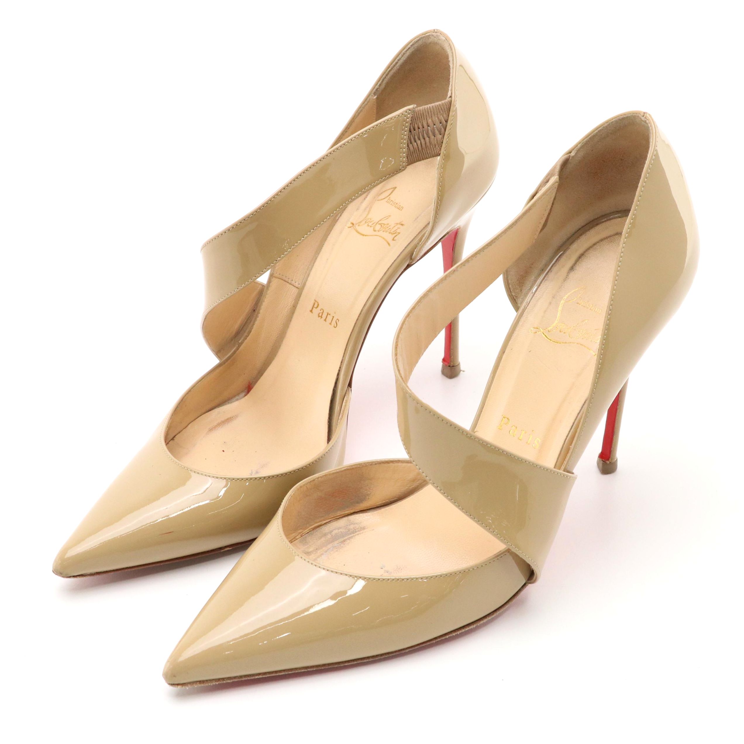 Christian Louboutin Ograde Cross Strap 100 Pumps in Patent Leather