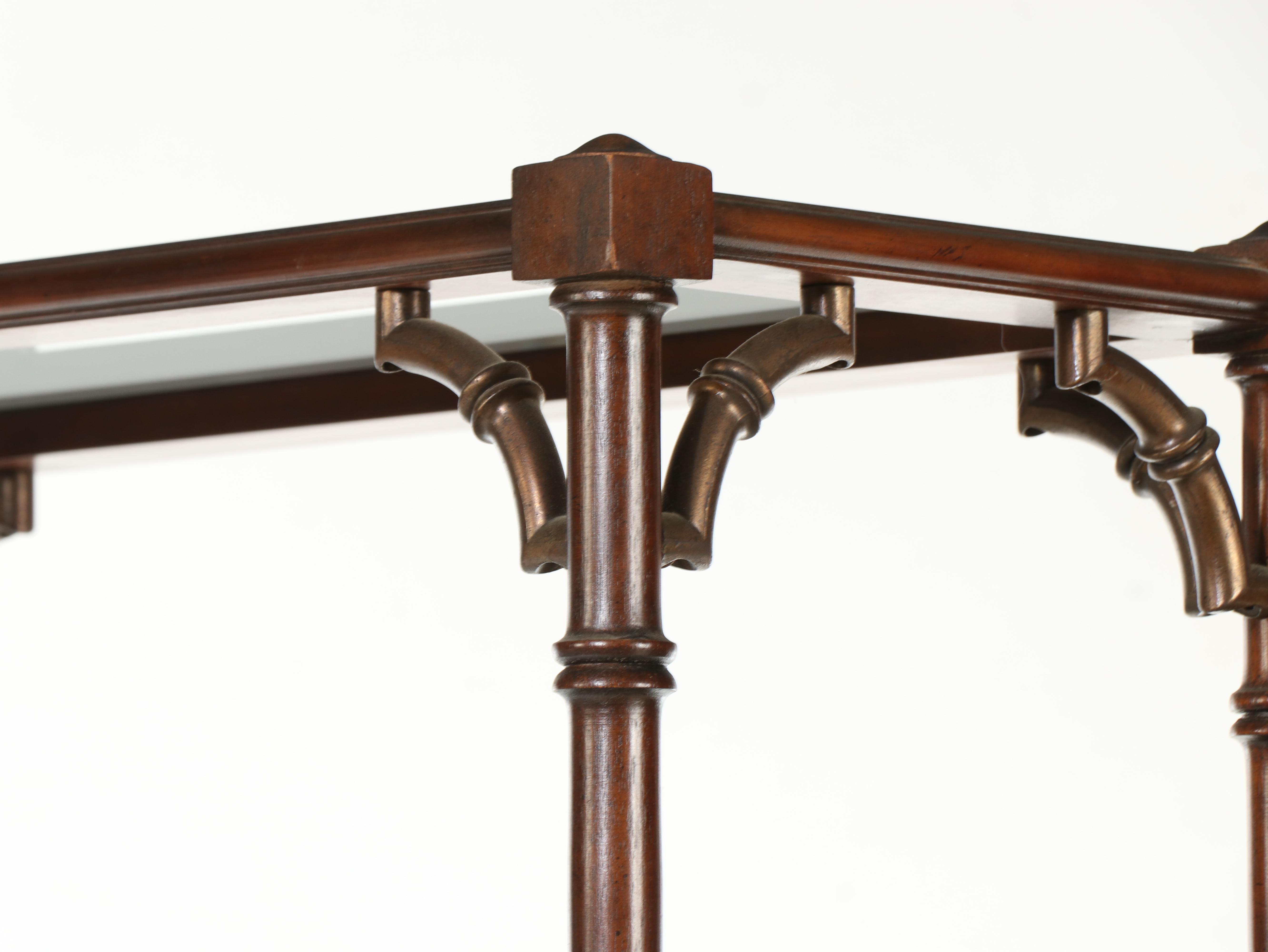 Lane Regency Style Brass-Mounted Hardwood and Glass Etagere