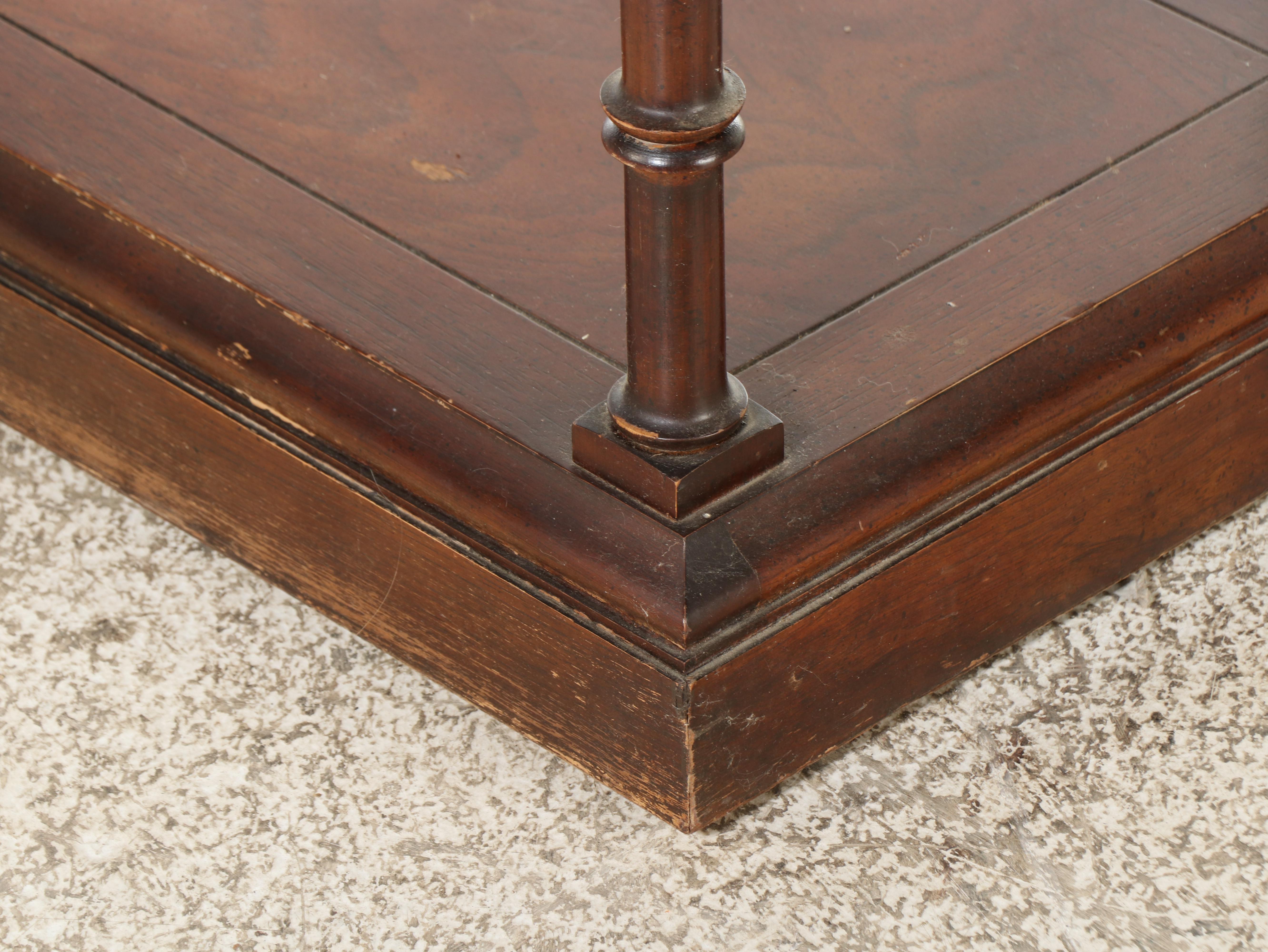 Lane Regency Style Brass-Mounted Hardwood and Glass Etagere