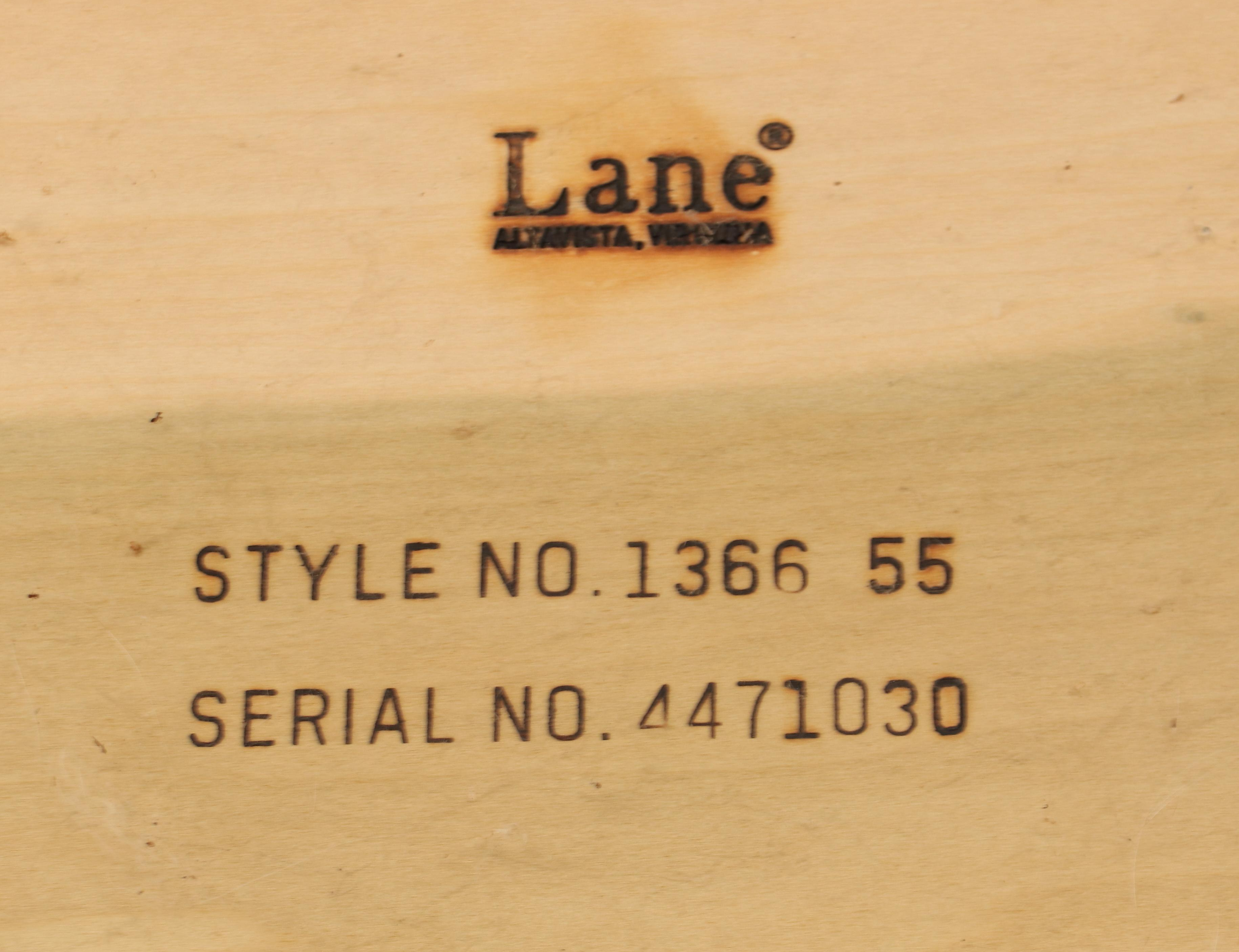 Lane Regency Style Brass-Mounted Hardwood and Glass Etagere