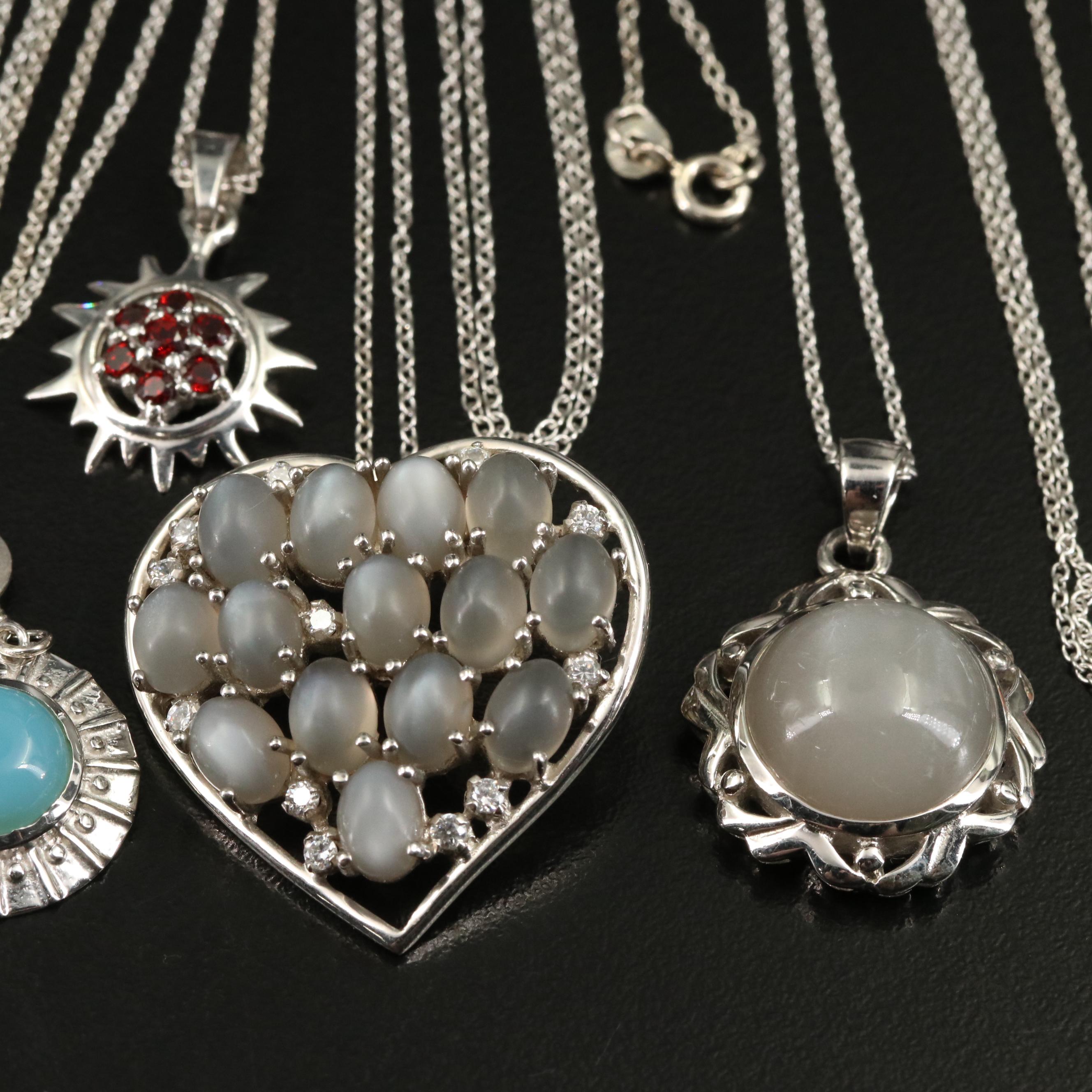 14 Assorted Sterling Silver Rings, Necklaces, Earrings, and Pendants