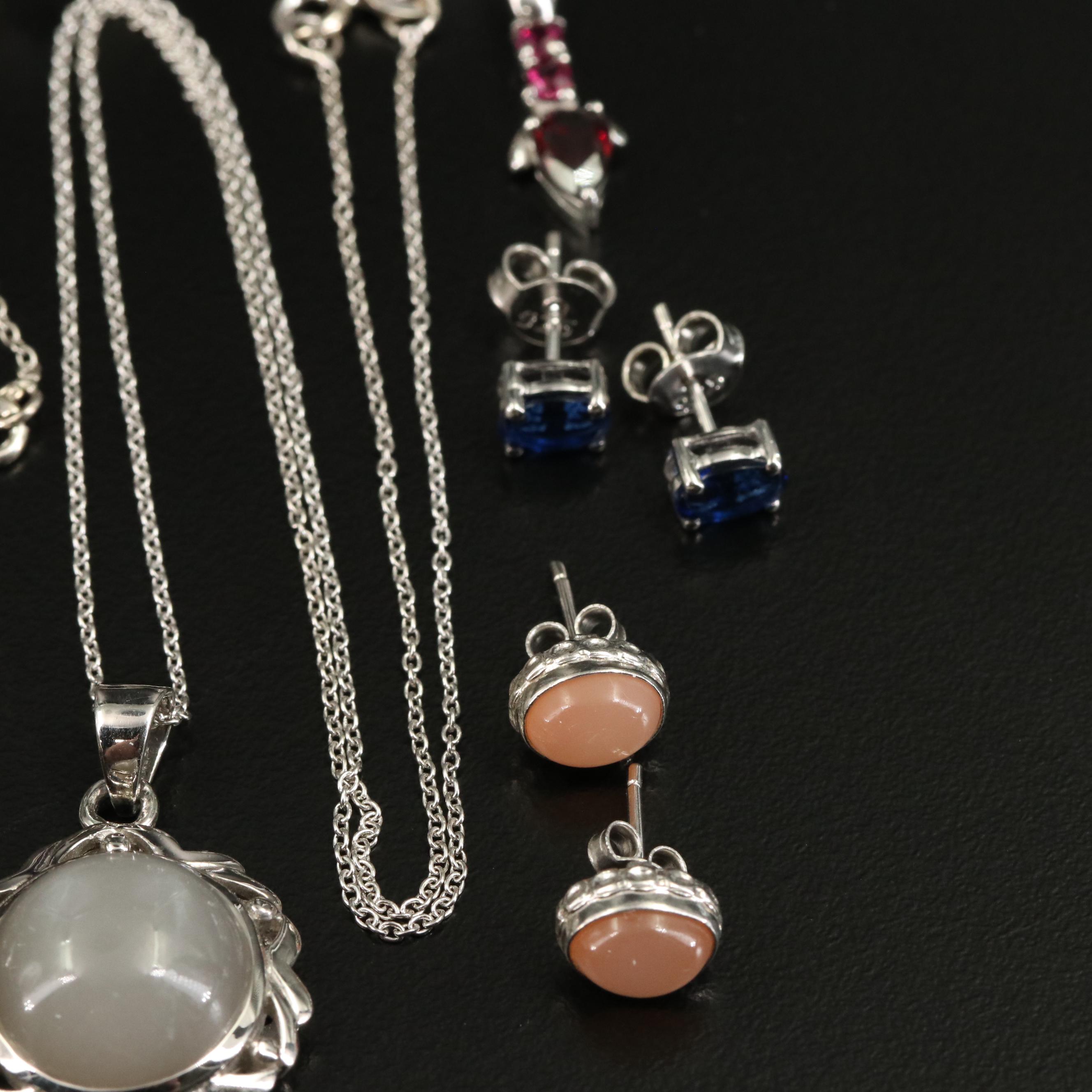 14 Assorted Sterling Silver Rings, Necklaces, Earrings, and Pendants