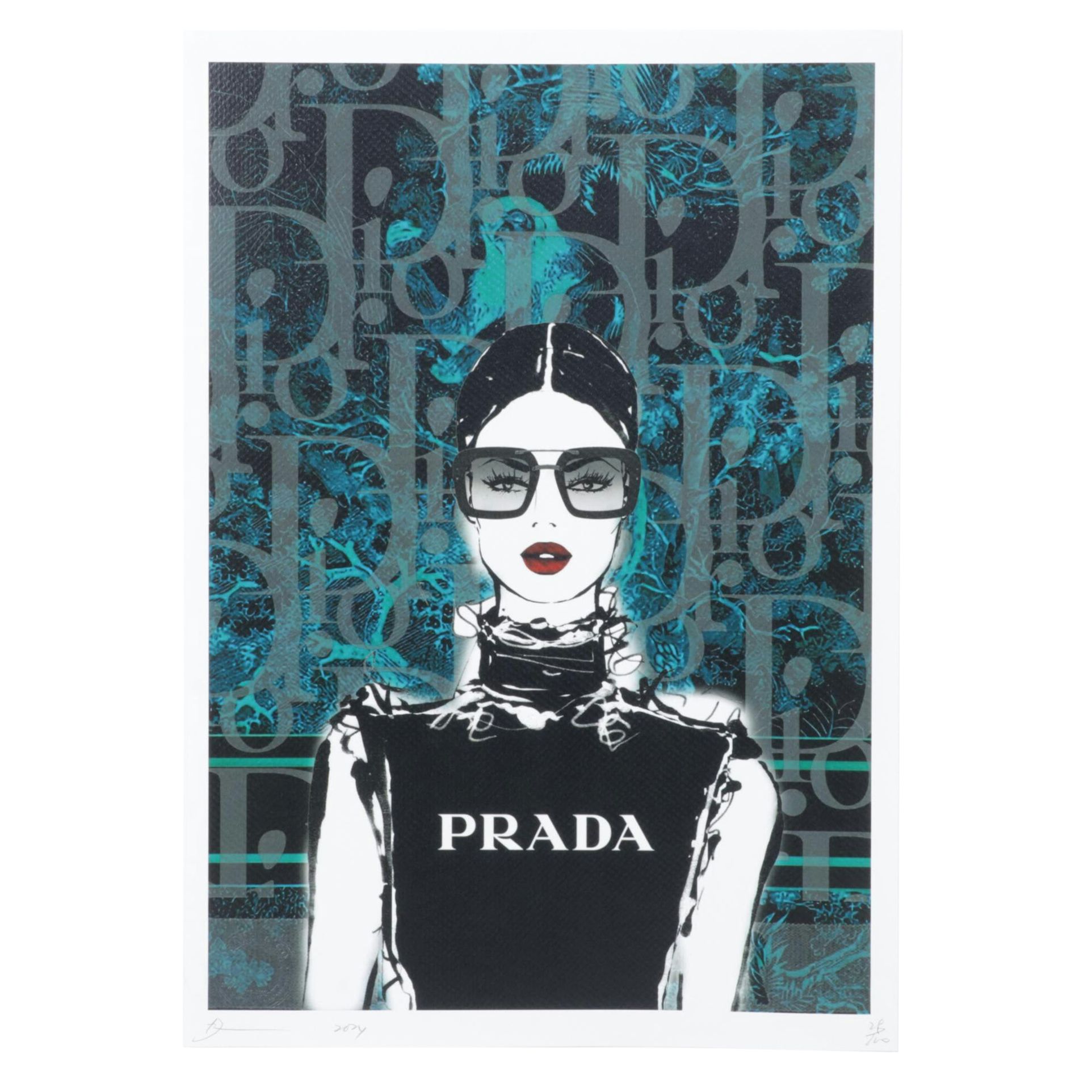 Death NYC Pop Art Graphic Print Homage to Dior and Prada, 2024