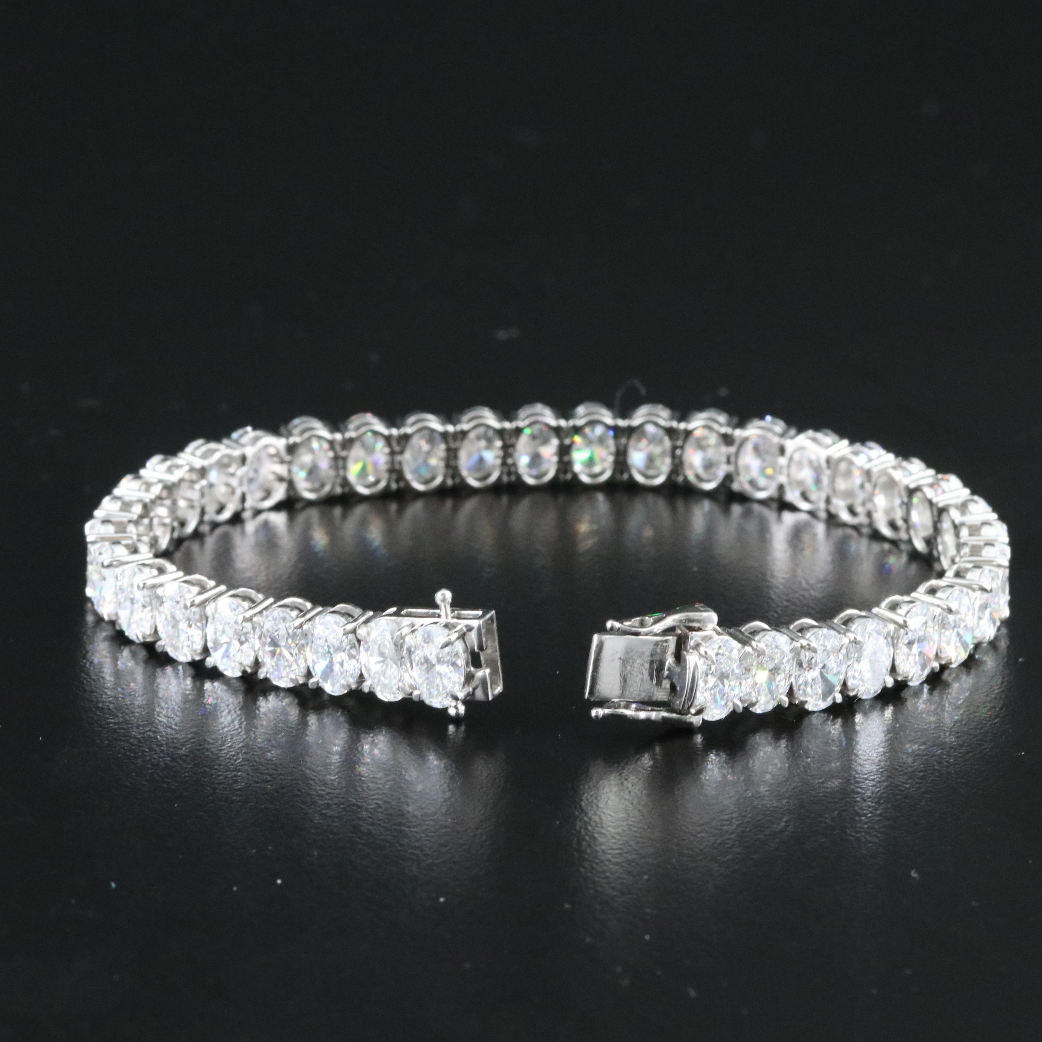 Platinum 20.12 CTW Lab Grown Diamond Bracelet