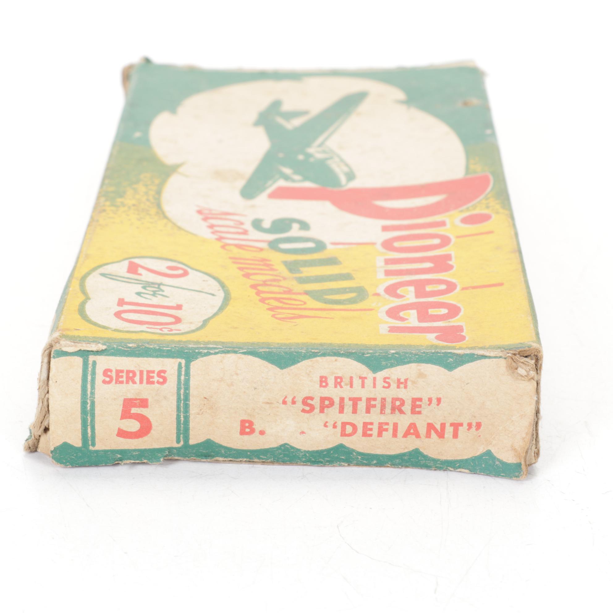 Pioneer Modelcraft "Spitfire" and "Defiant" Balsa and Cardboard Model Kit