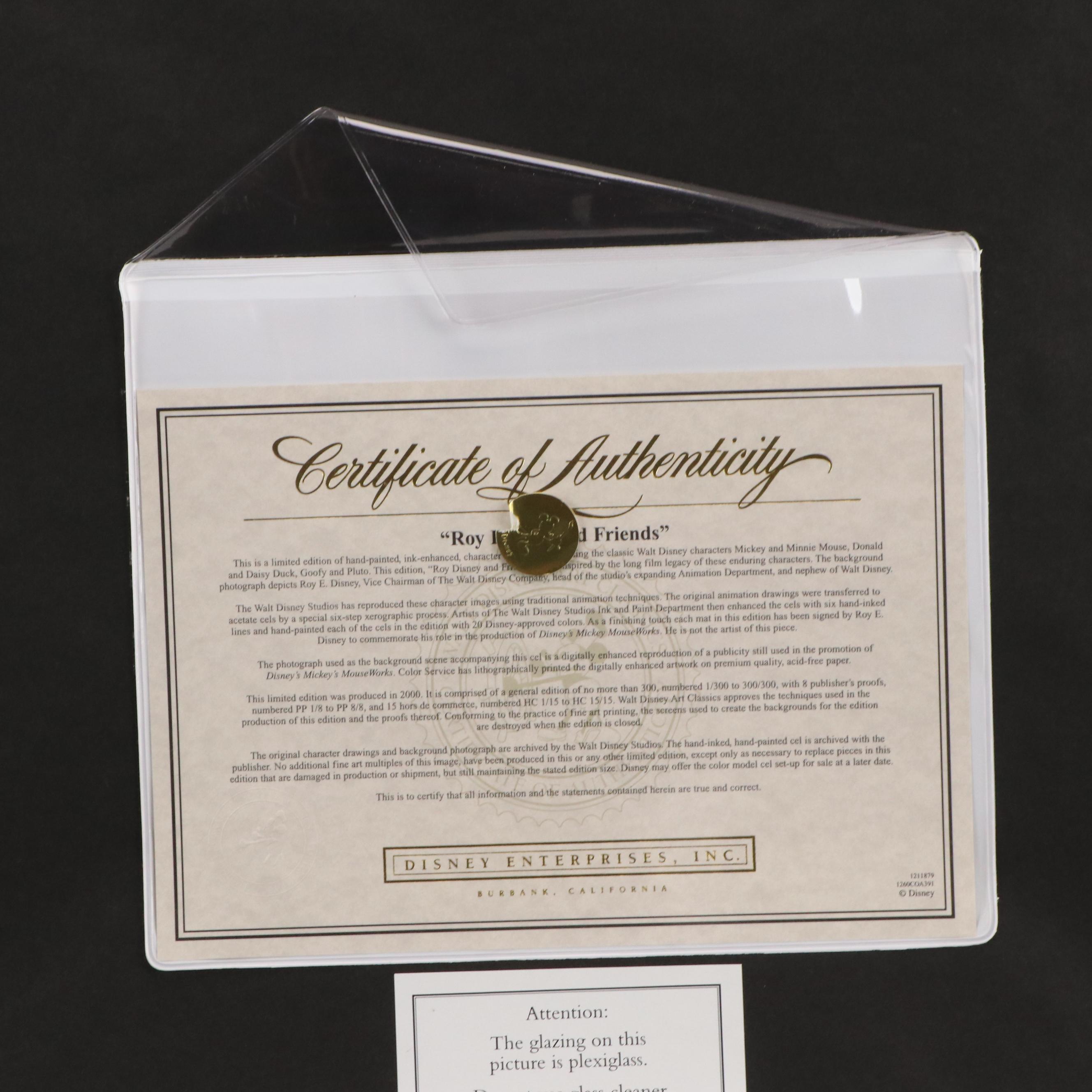 Signed Animation Cel "Roy Disney and Friends"