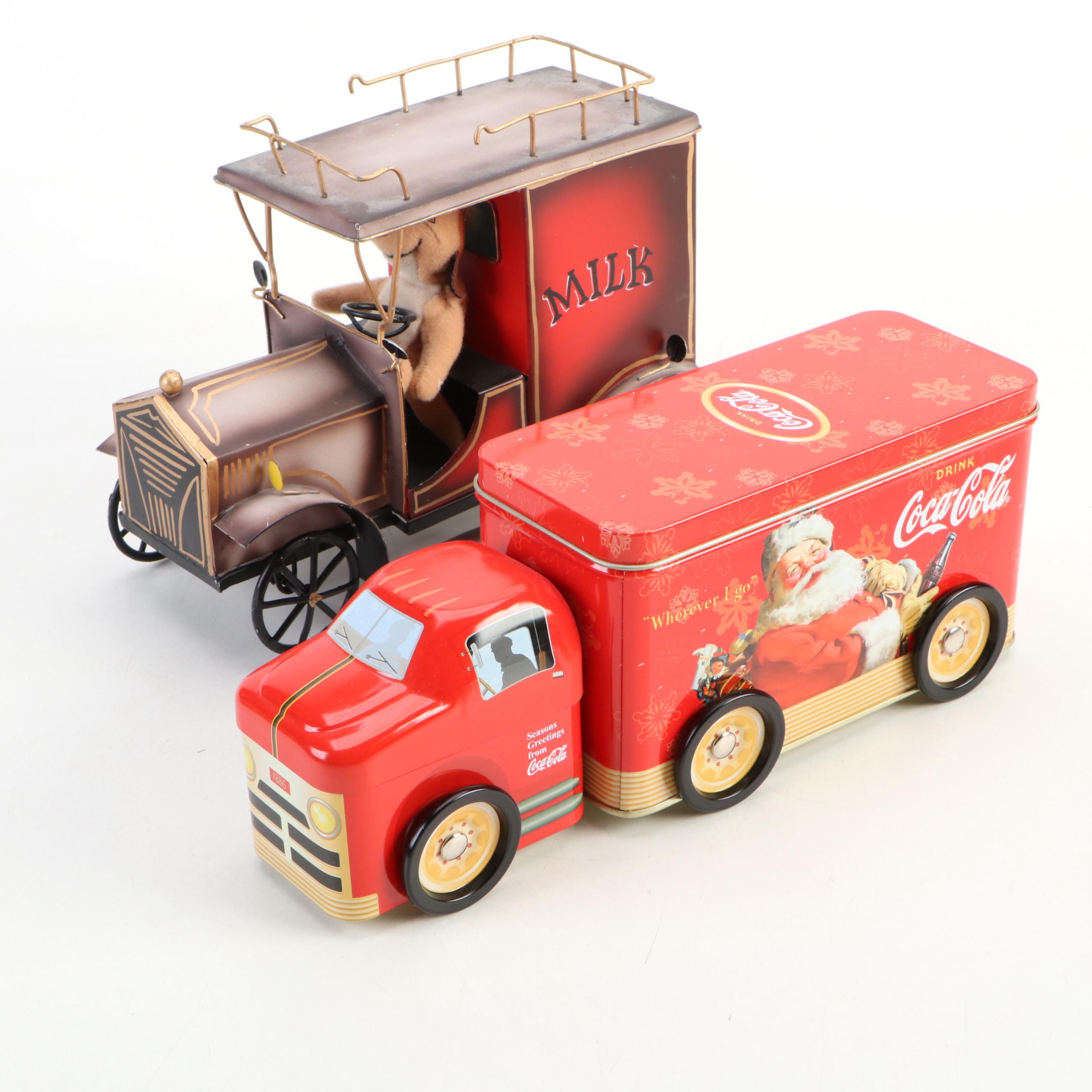 Walmart Metal Coca-Cola Truck Tin and Metal Milk Truck Tin and More