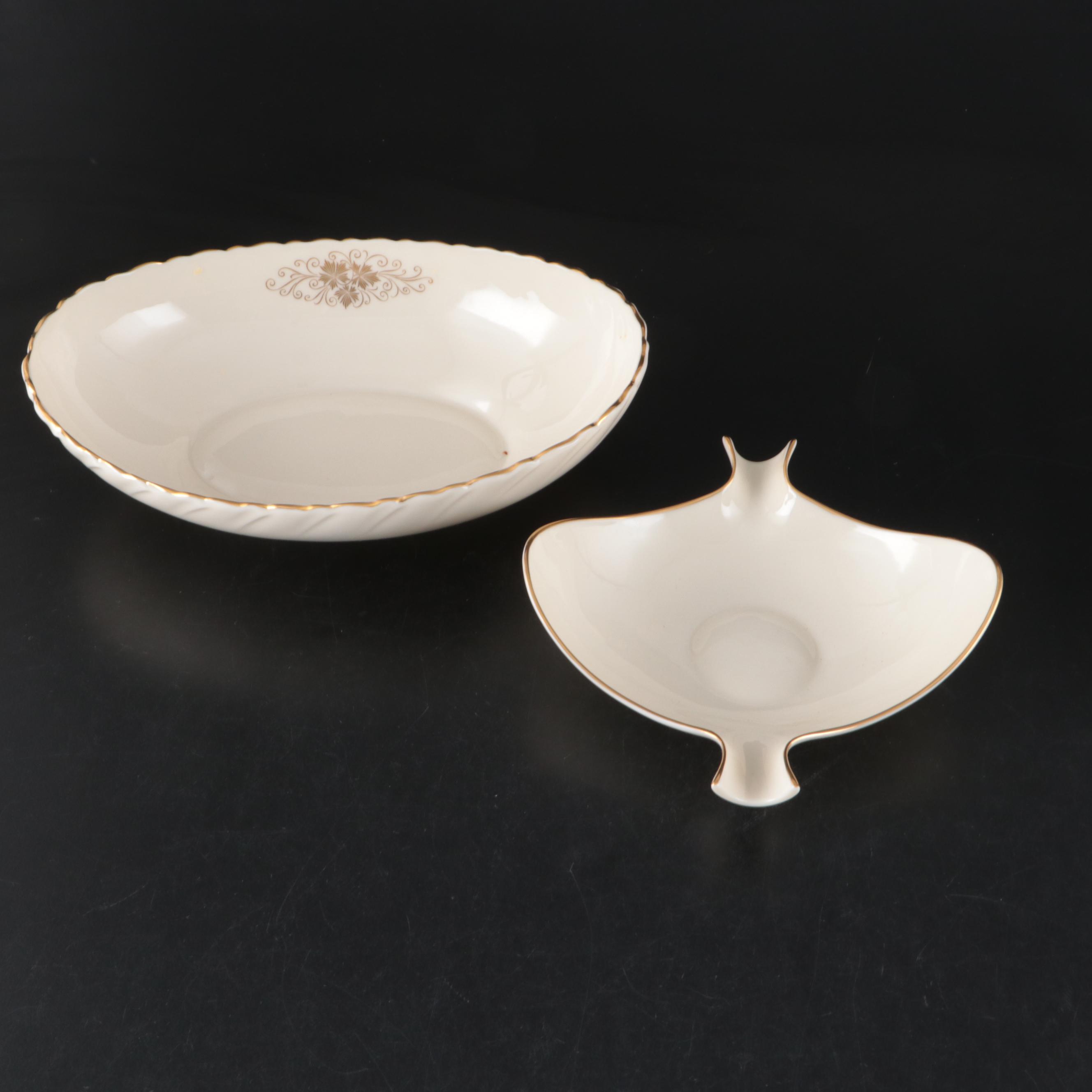 Lenox "Orleans" Porcelain Gravy Boat, Ashtray, Vegetable Bowl and Dinnerware