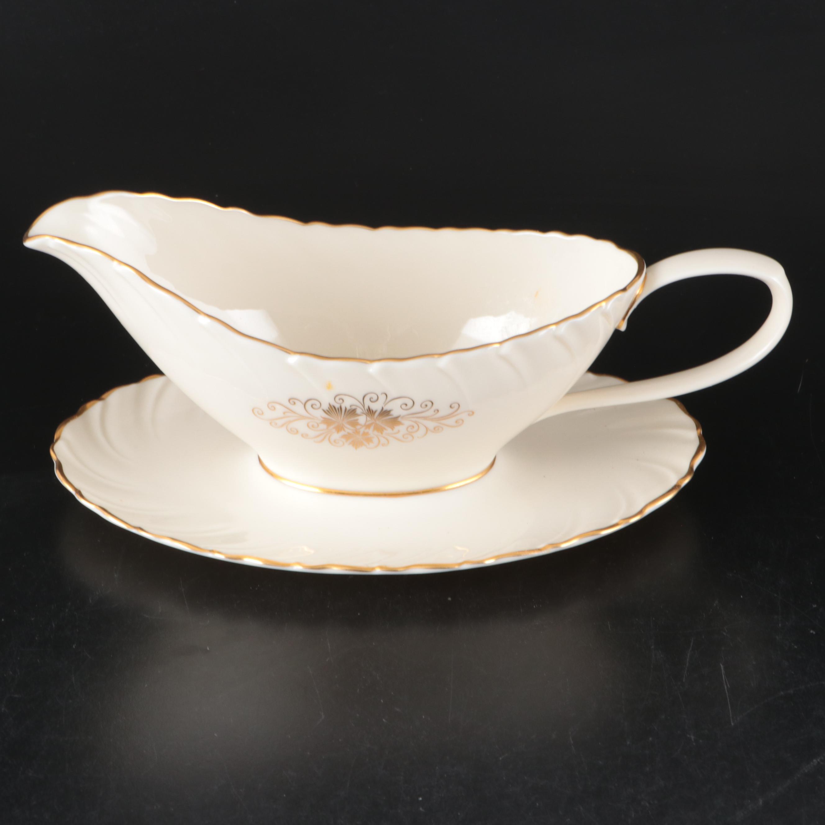 Lenox "Orleans" Porcelain Gravy Boat, Ashtray, Vegetable Bowl and Dinnerware