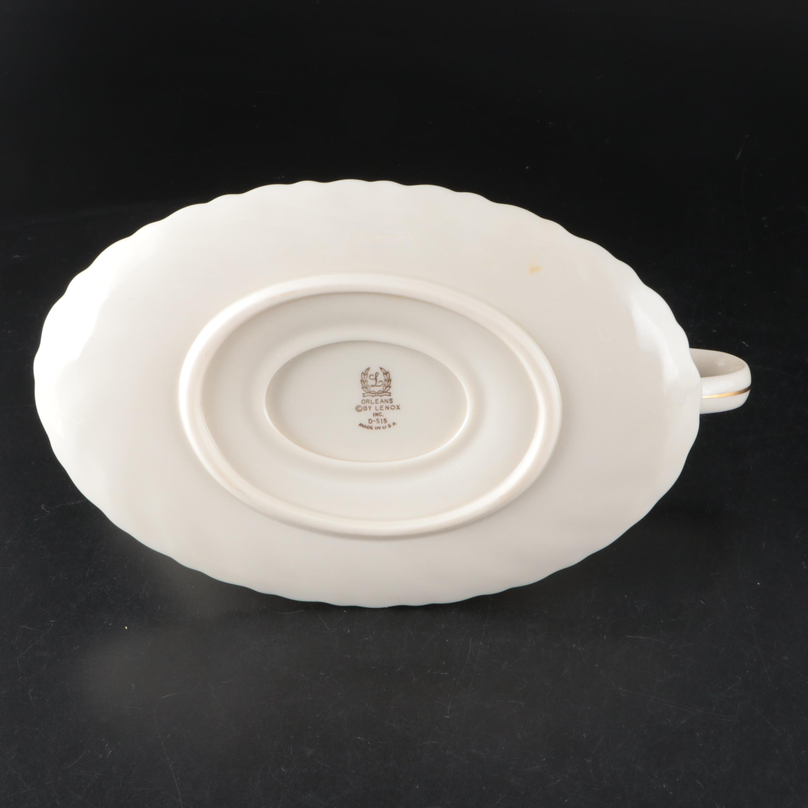 Lenox "Orleans" Porcelain Gravy Boat, Ashtray, Vegetable Bowl and Dinnerware
