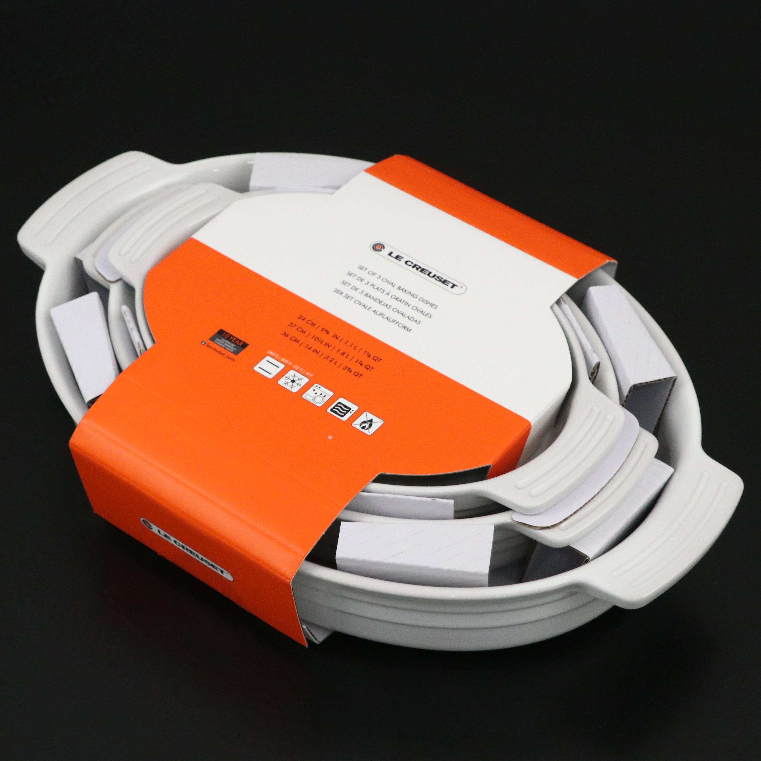 Le Creuset White Stoneware Oval Baking Dishes