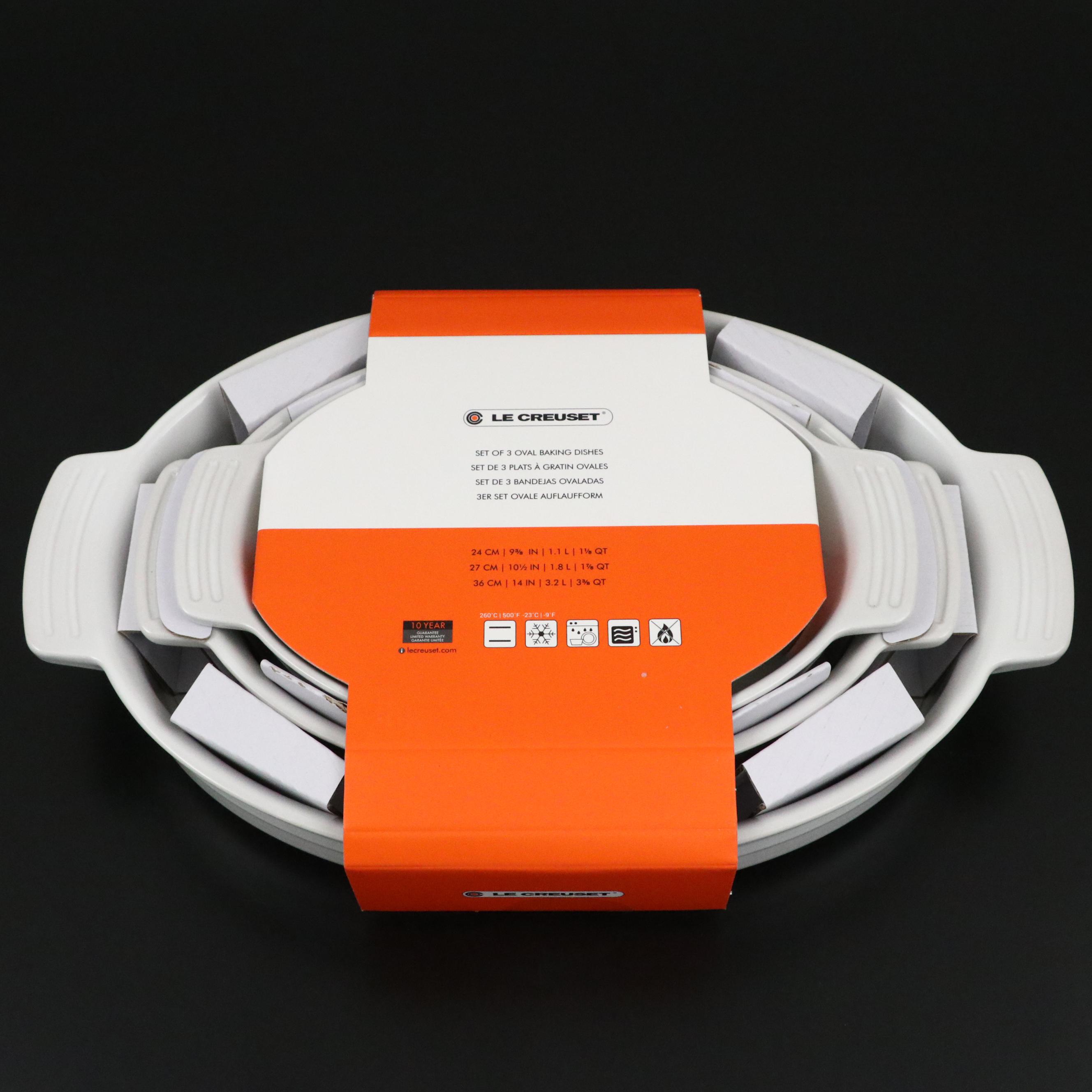 Le Creuset White Stoneware Oval Baking Dishes