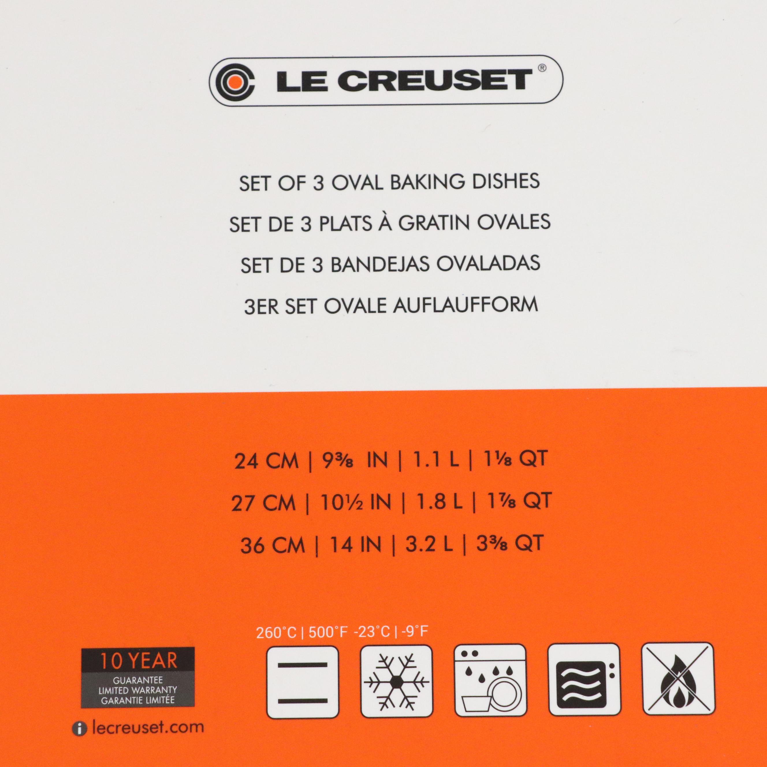 Le Creuset White Stoneware Oval Baking Dishes