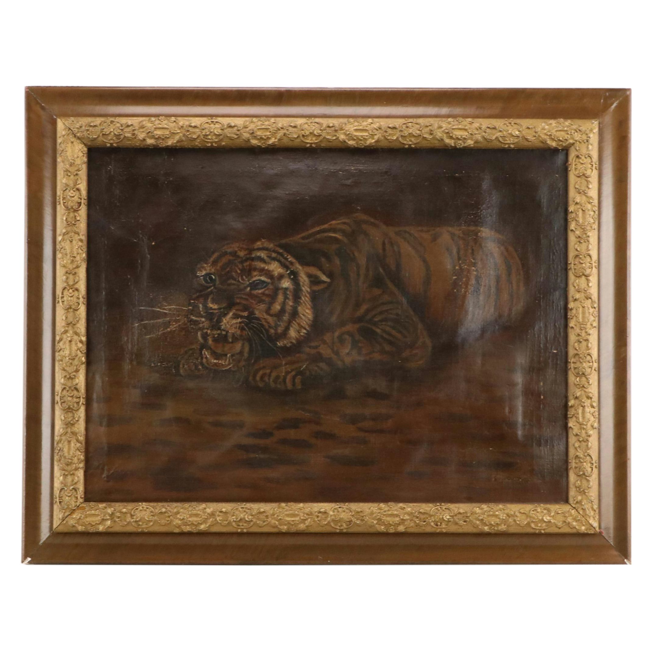 Oil Painting of a Bengal Tiger, 1918