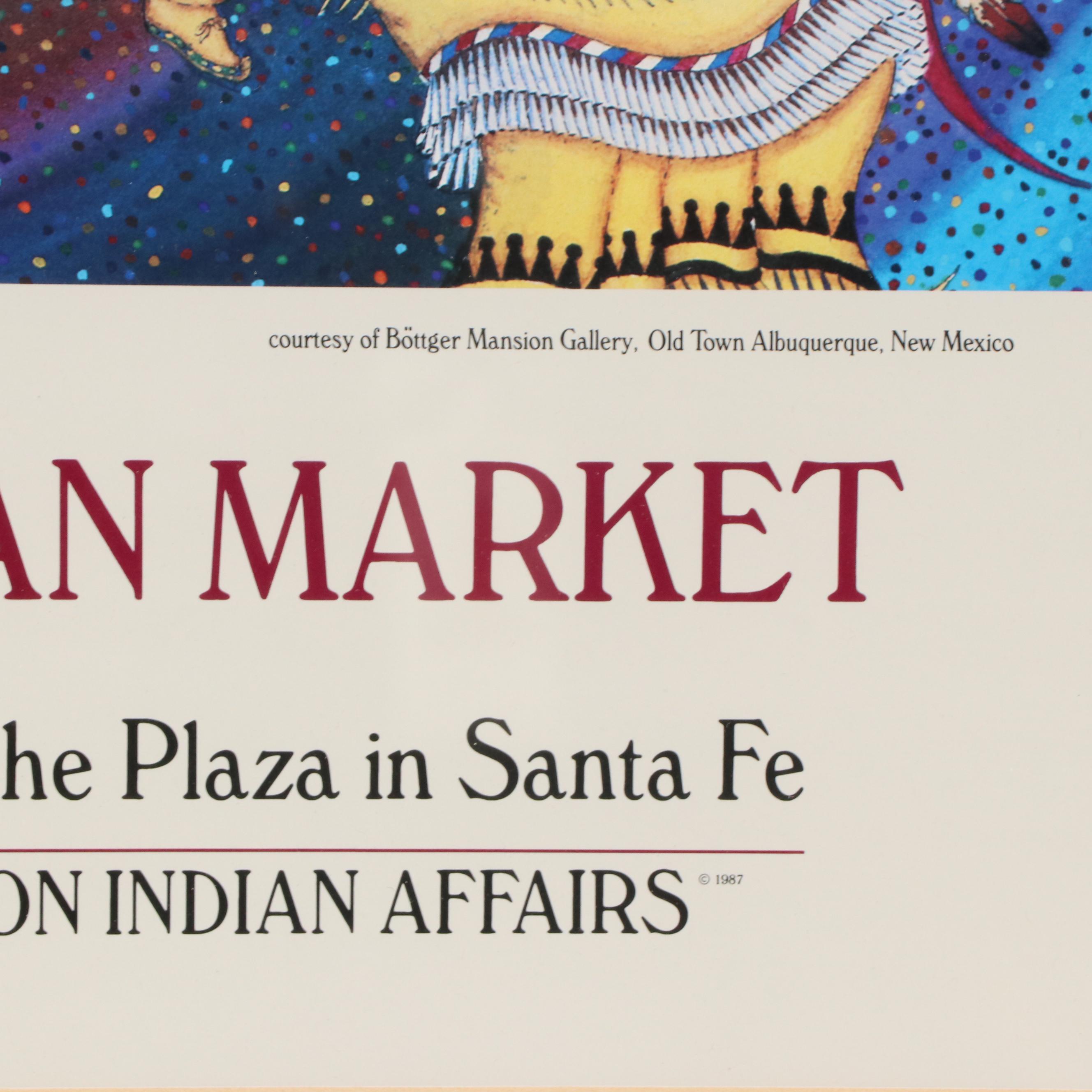 Duke W. Sine Signed Offset Lithograph Poster for 66th Annual Indian Market, 1987