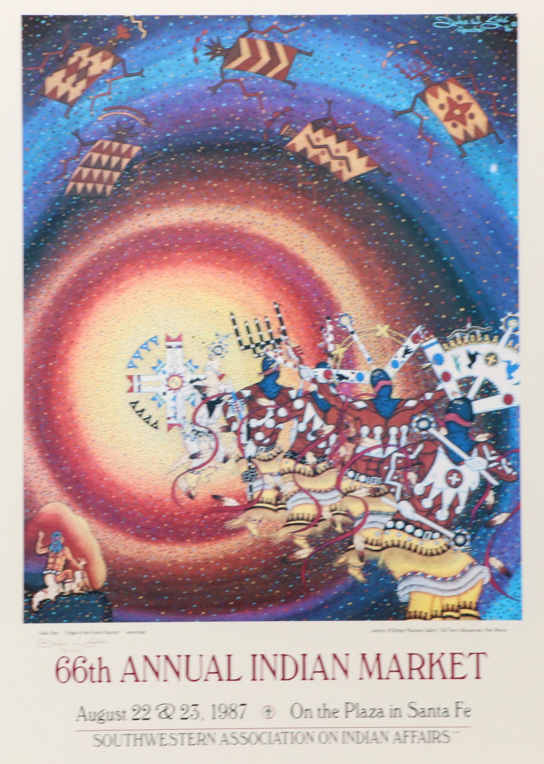 Duke W. Sine Signed Offset Lithograph Poster for 66th Annual Indian Market, 1987