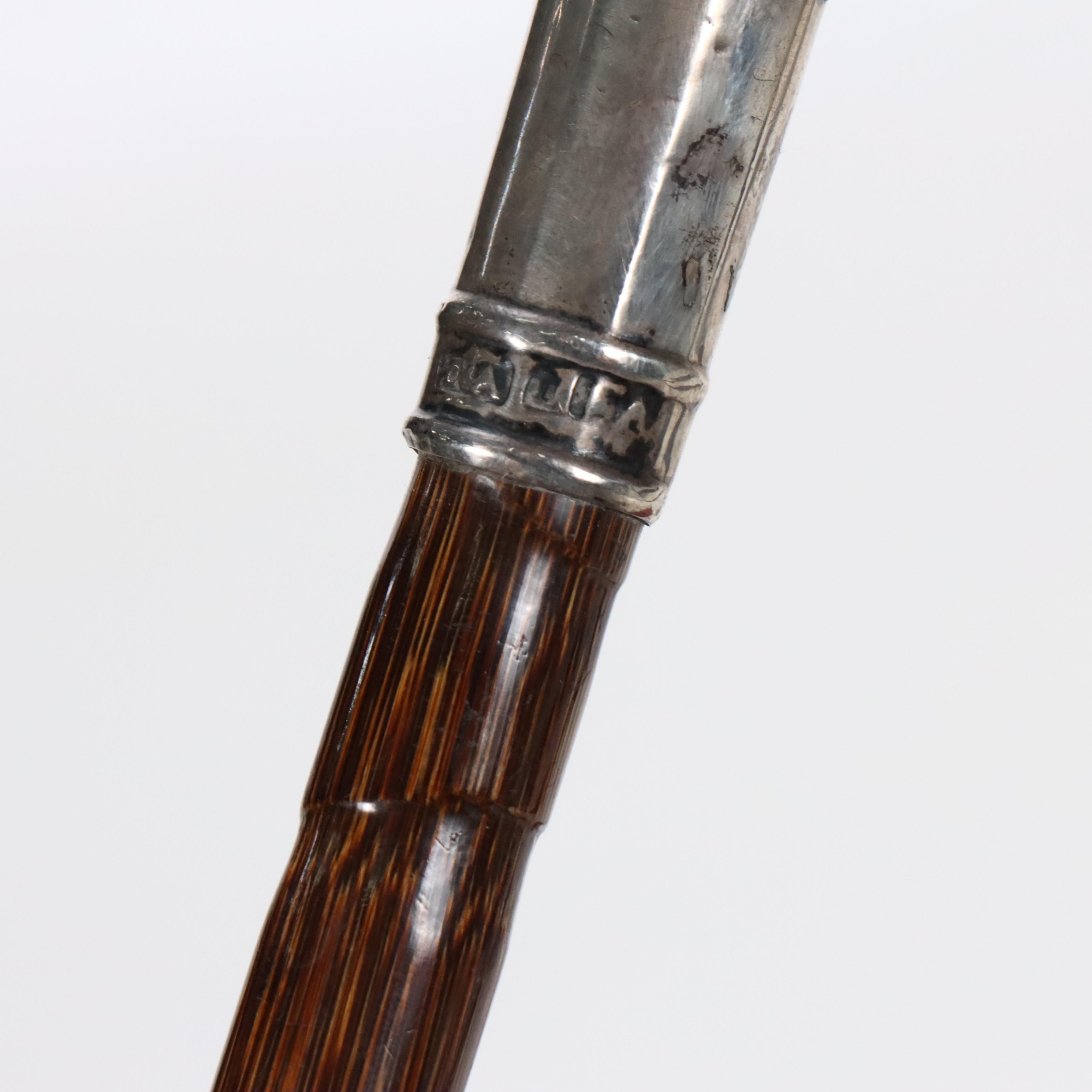 William Suckling Sterling Silver Handled Cane with Umbrella and Cane Collection