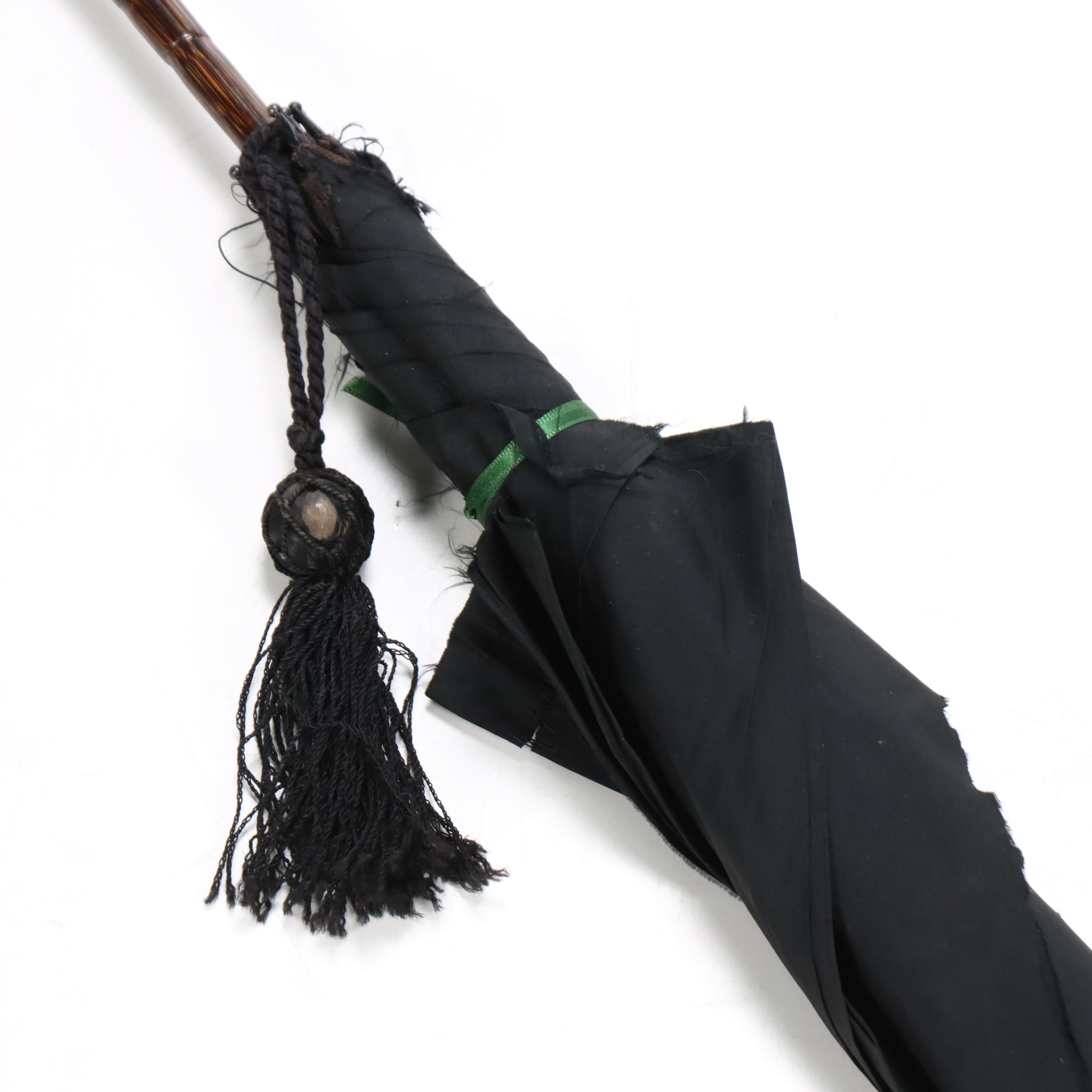 William Suckling Sterling Silver Handled Cane with Umbrella and Cane Collection