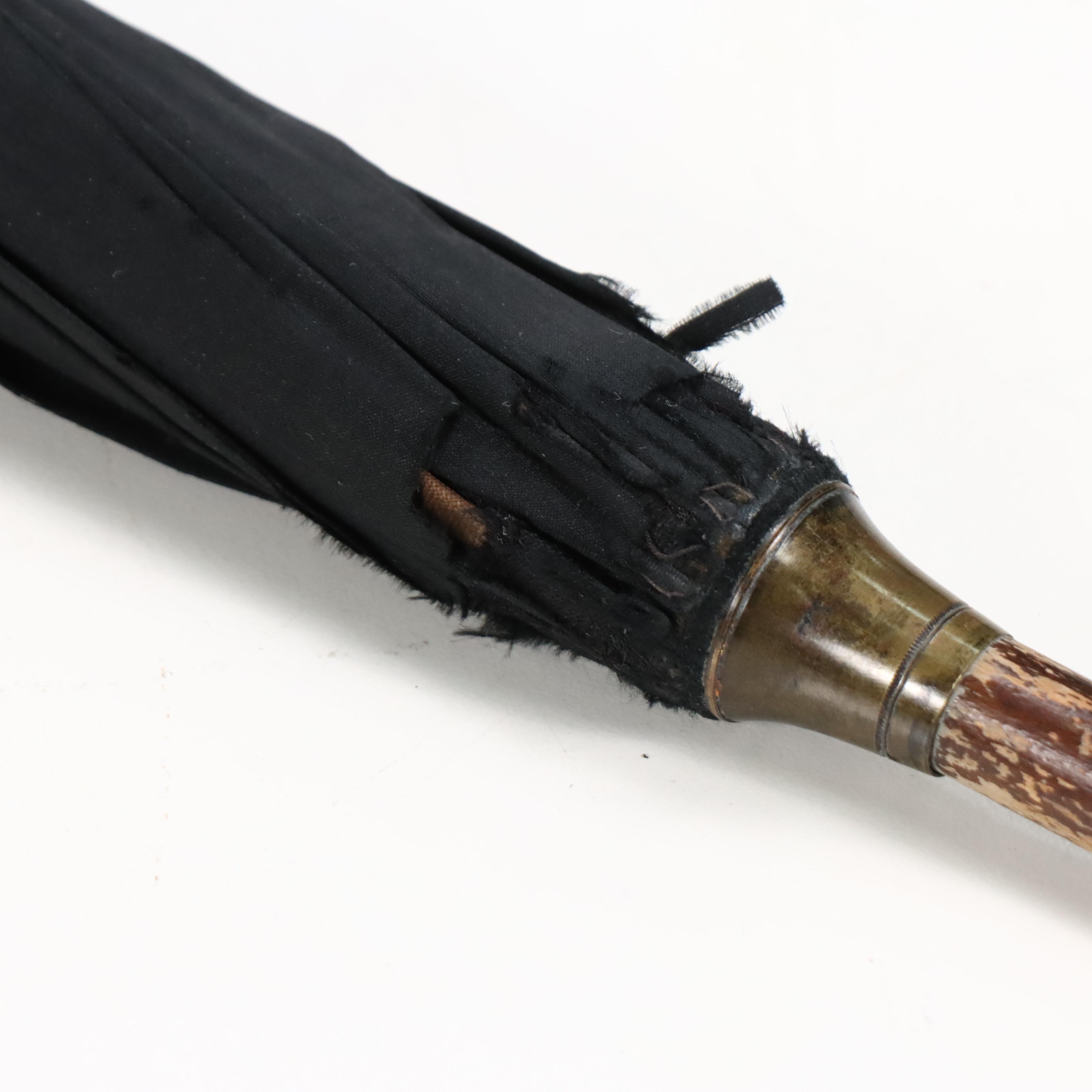 William Suckling Sterling Silver Handled Cane with Umbrella and Cane Collection