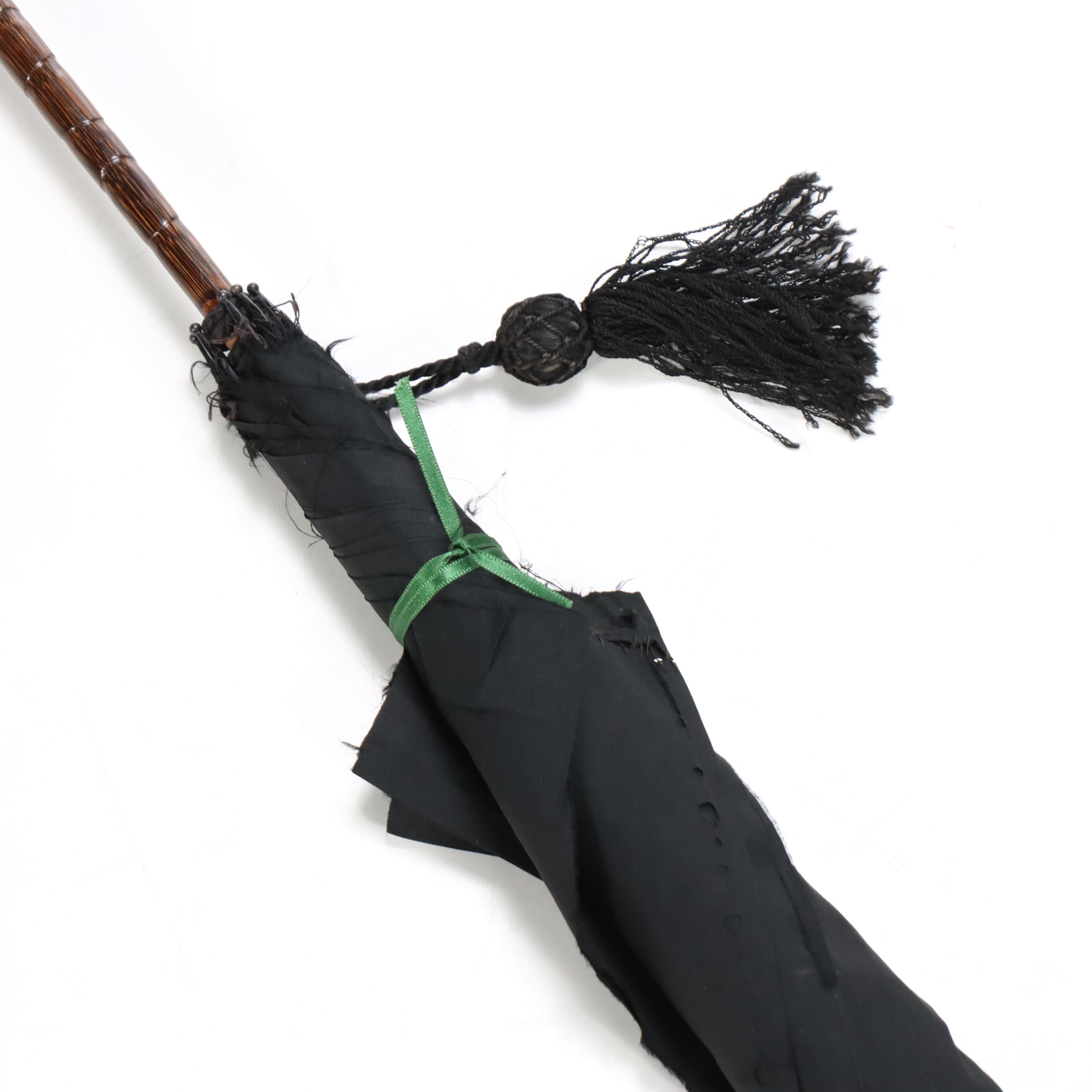 William Suckling Sterling Silver Handled Cane with Umbrella and Cane Collection