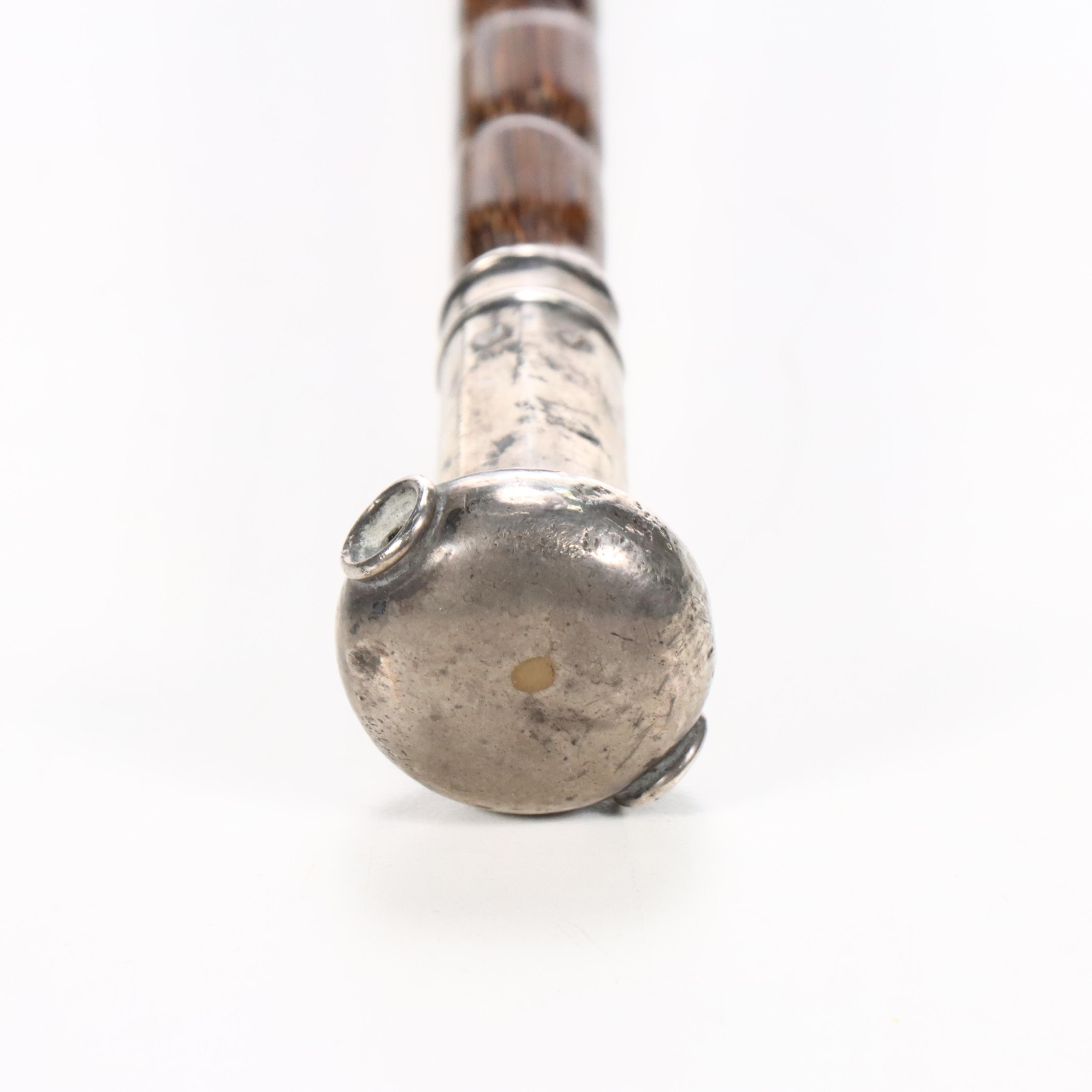 William Suckling Sterling Silver Handled Cane with Umbrella and Cane Collection