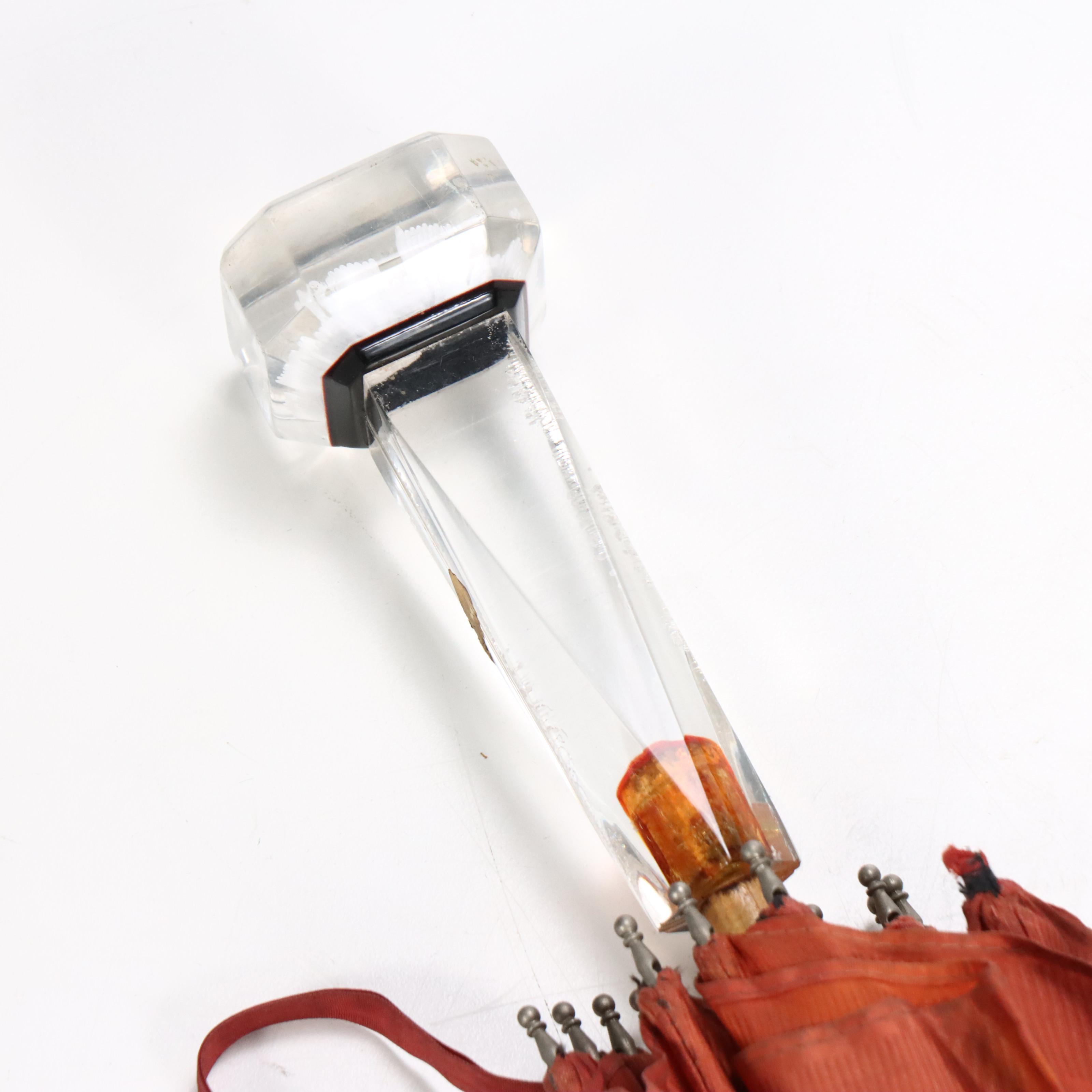 William Suckling Sterling Silver Handled Cane with Umbrella and Cane Collection