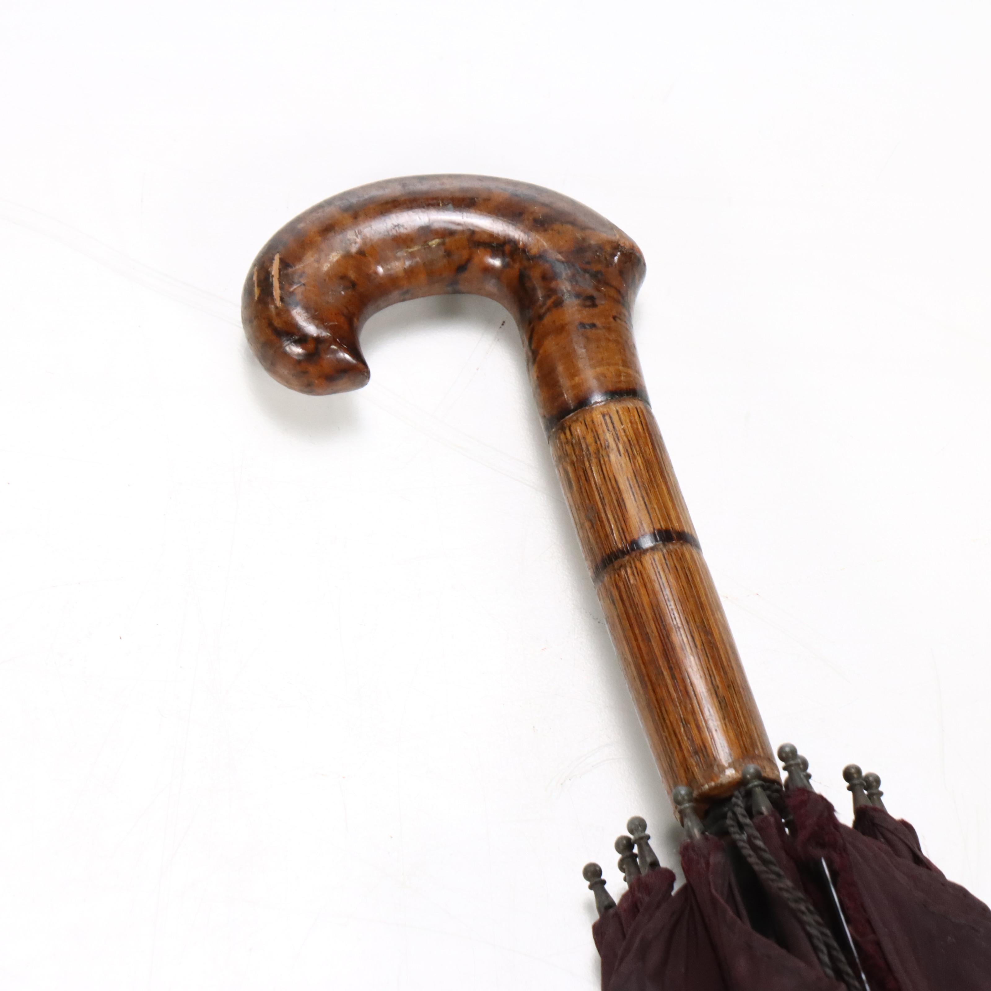 William Suckling Sterling Silver Handled Cane with Umbrella and Cane Collection