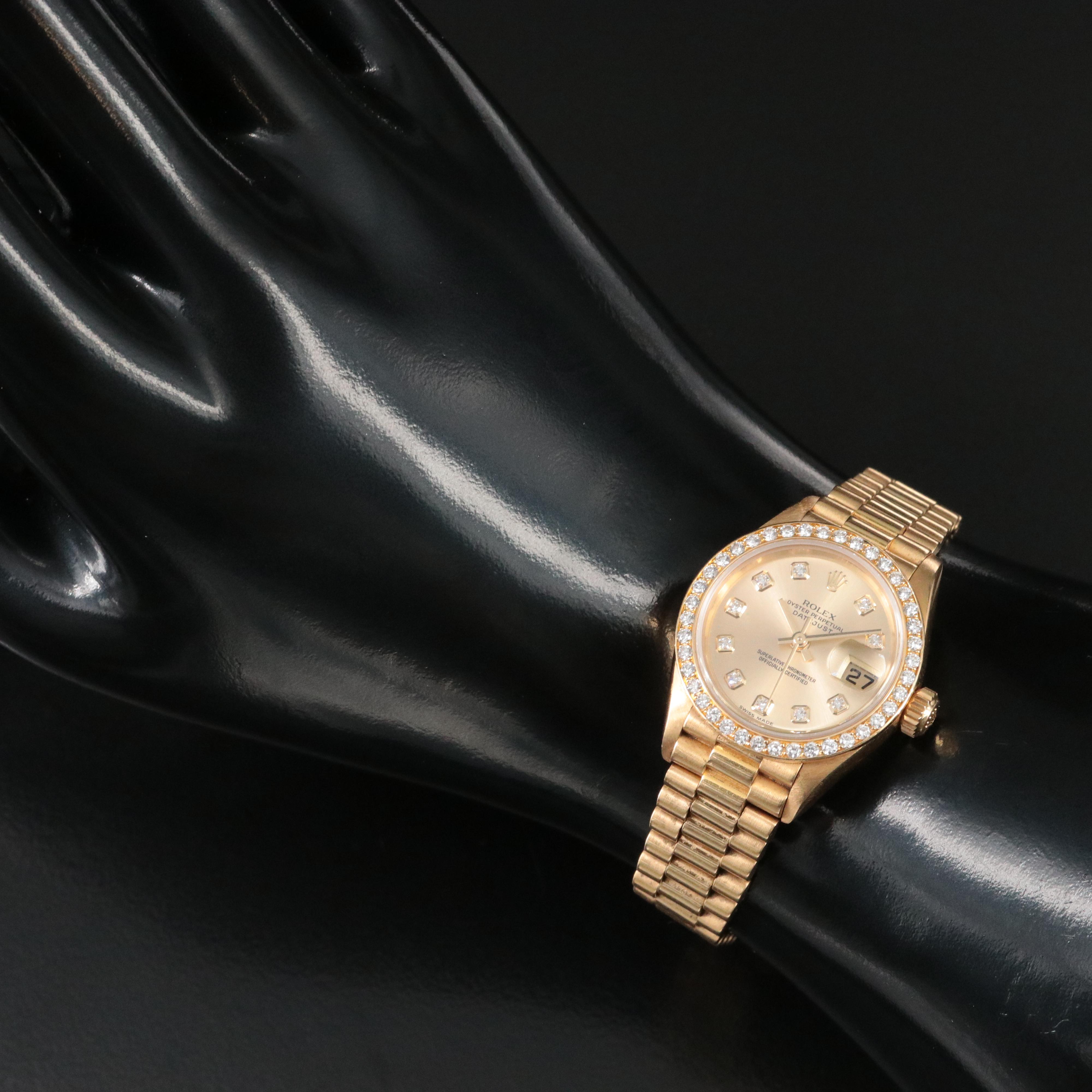 1987 - 1988 Rolex Custom Diamond Dial and Bezel Datejust Watch