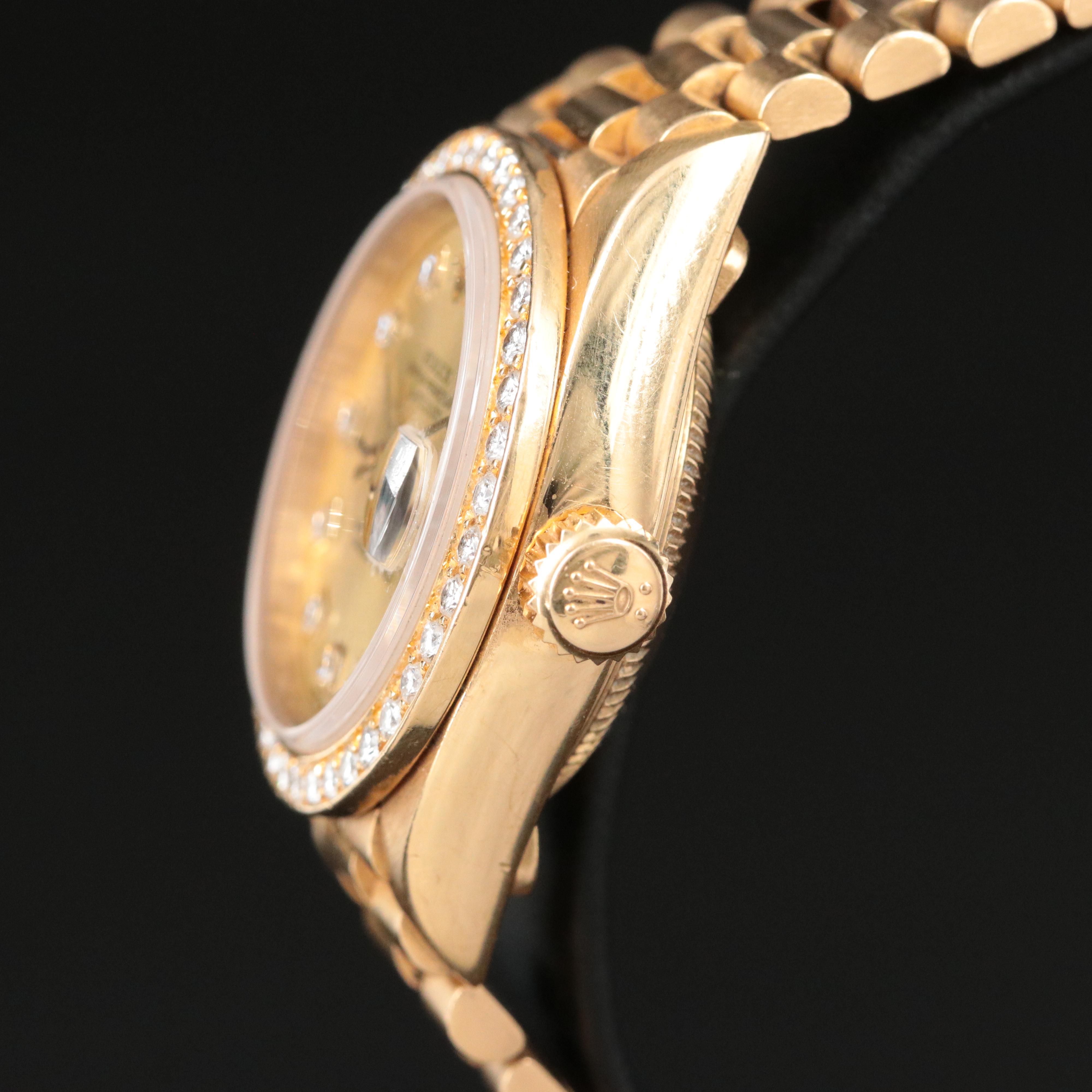 1987 - 1988 Rolex Custom Diamond Dial and Bezel Datejust Watch