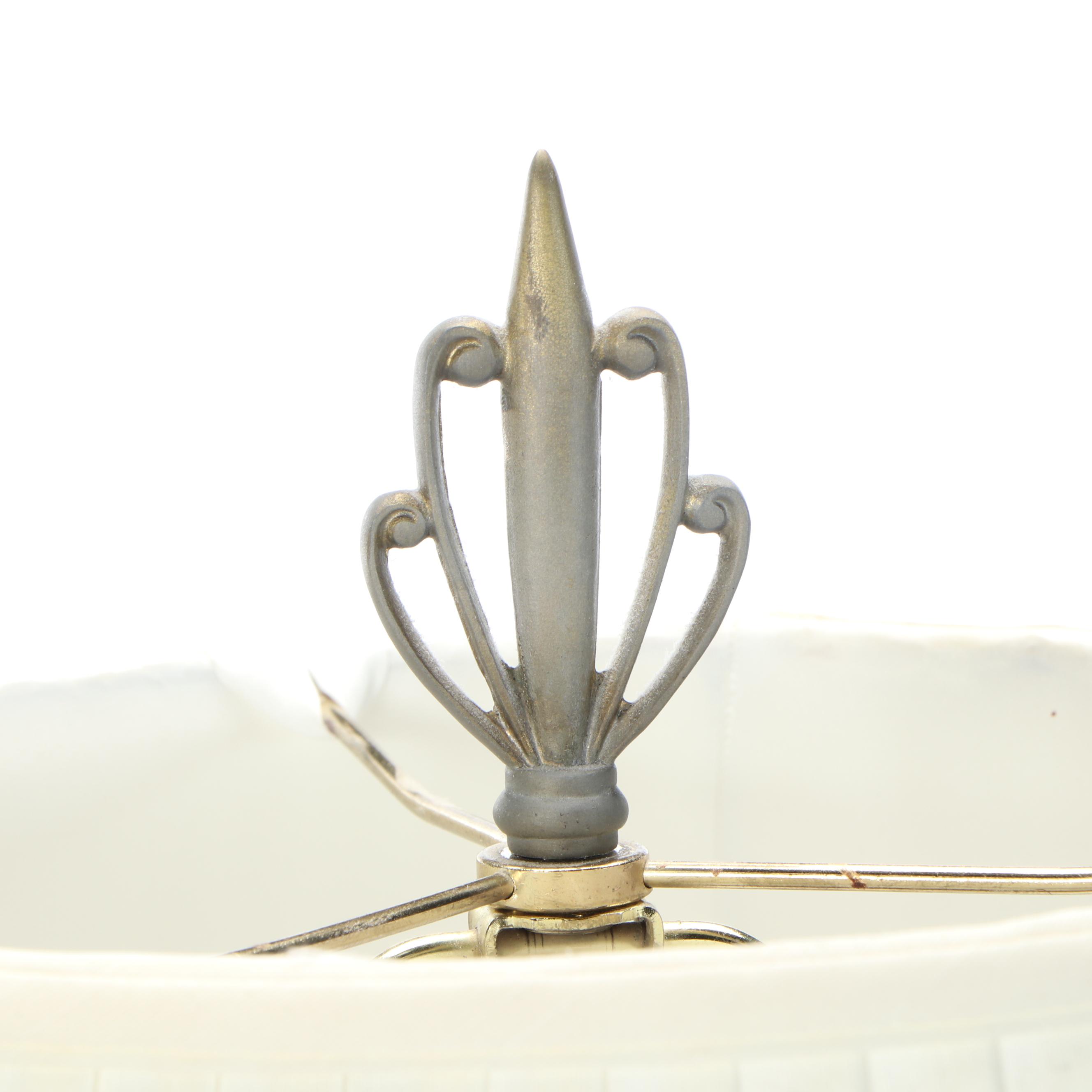 The Bombay Company Neoclassical Brushed Brass Tripod Table Lamp & Pleated Shade