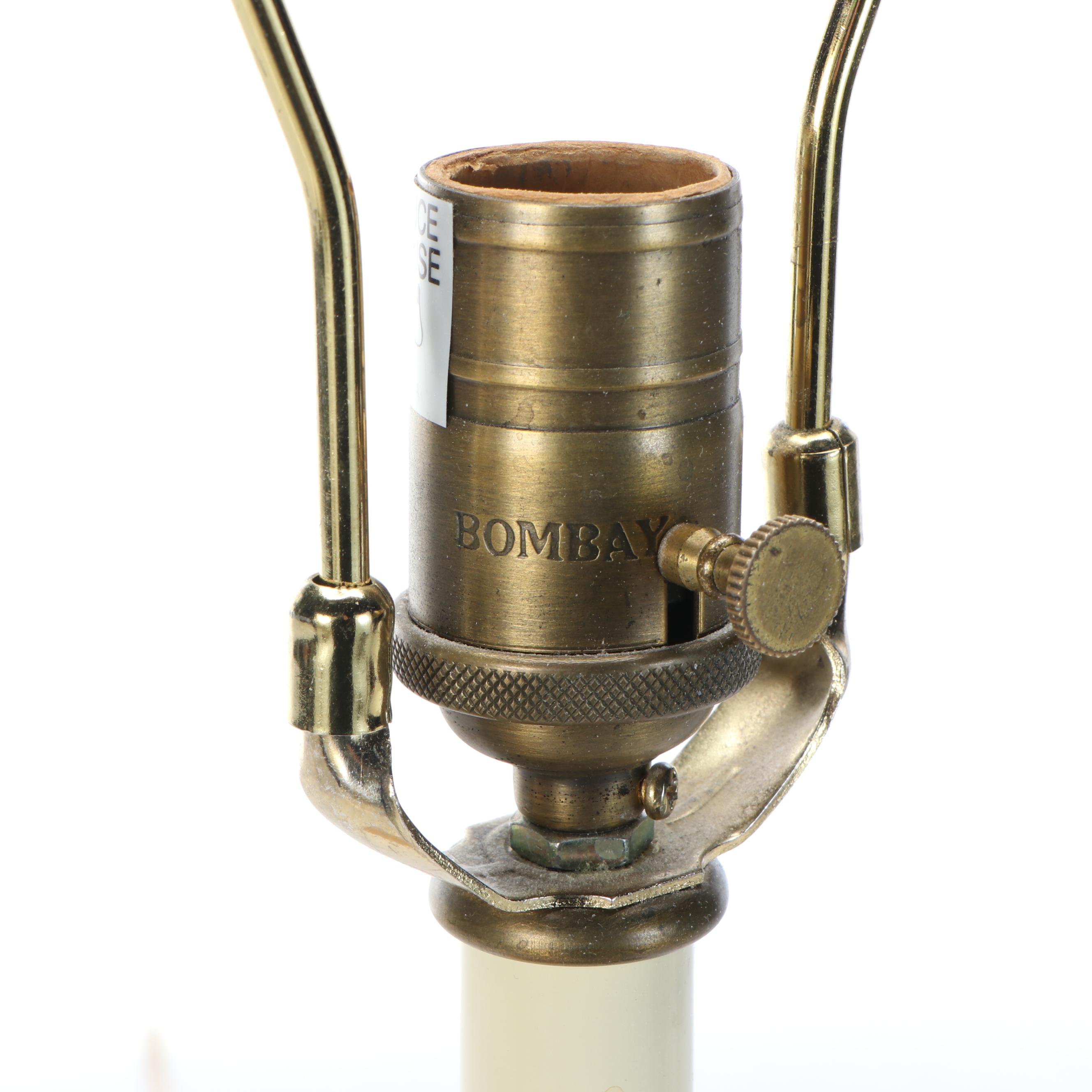 The Bombay Company Neoclassical Brushed Brass Tripod Table Lamp & Pleated Shade