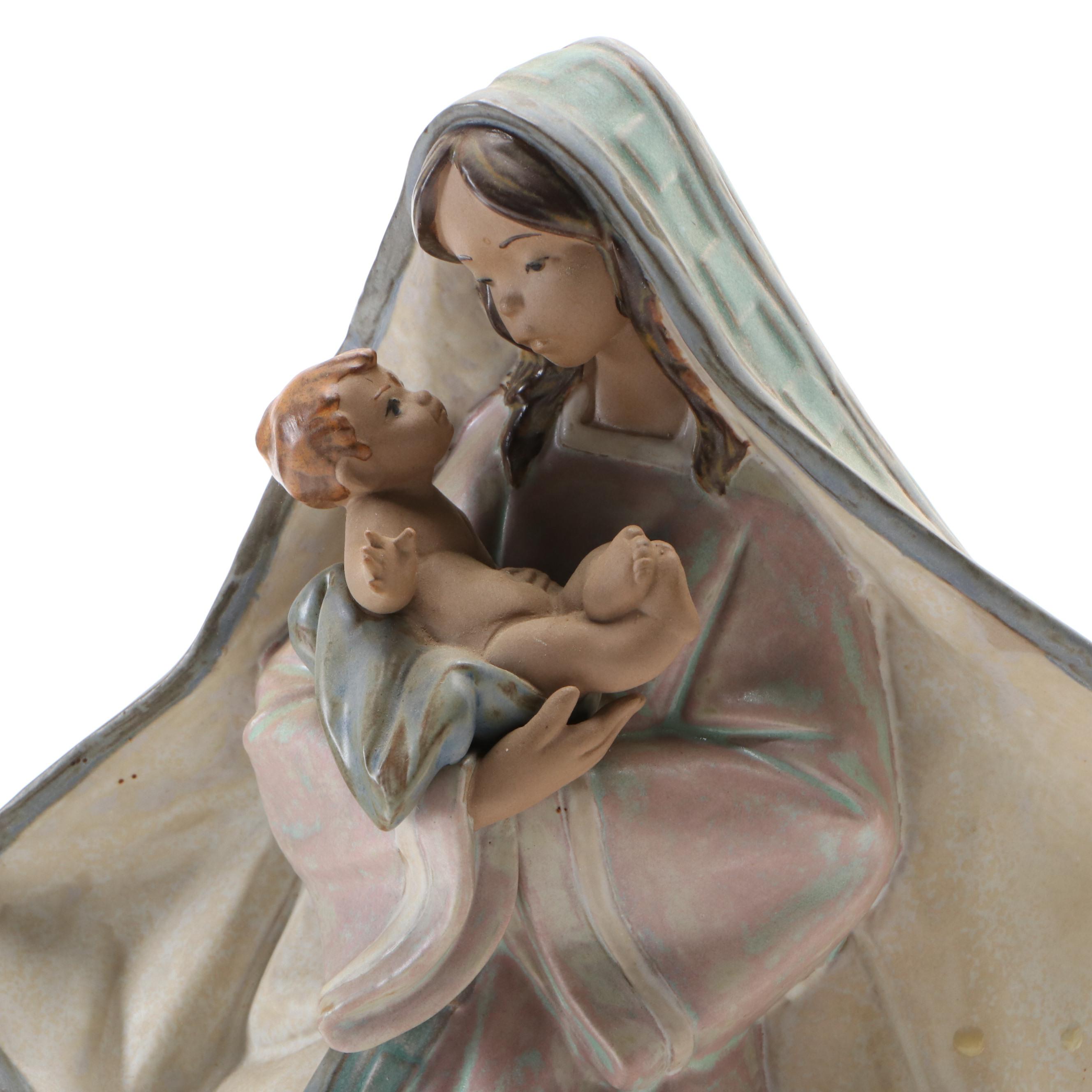 Lladró Ceramic Madonna and Child with More Religious Figurines