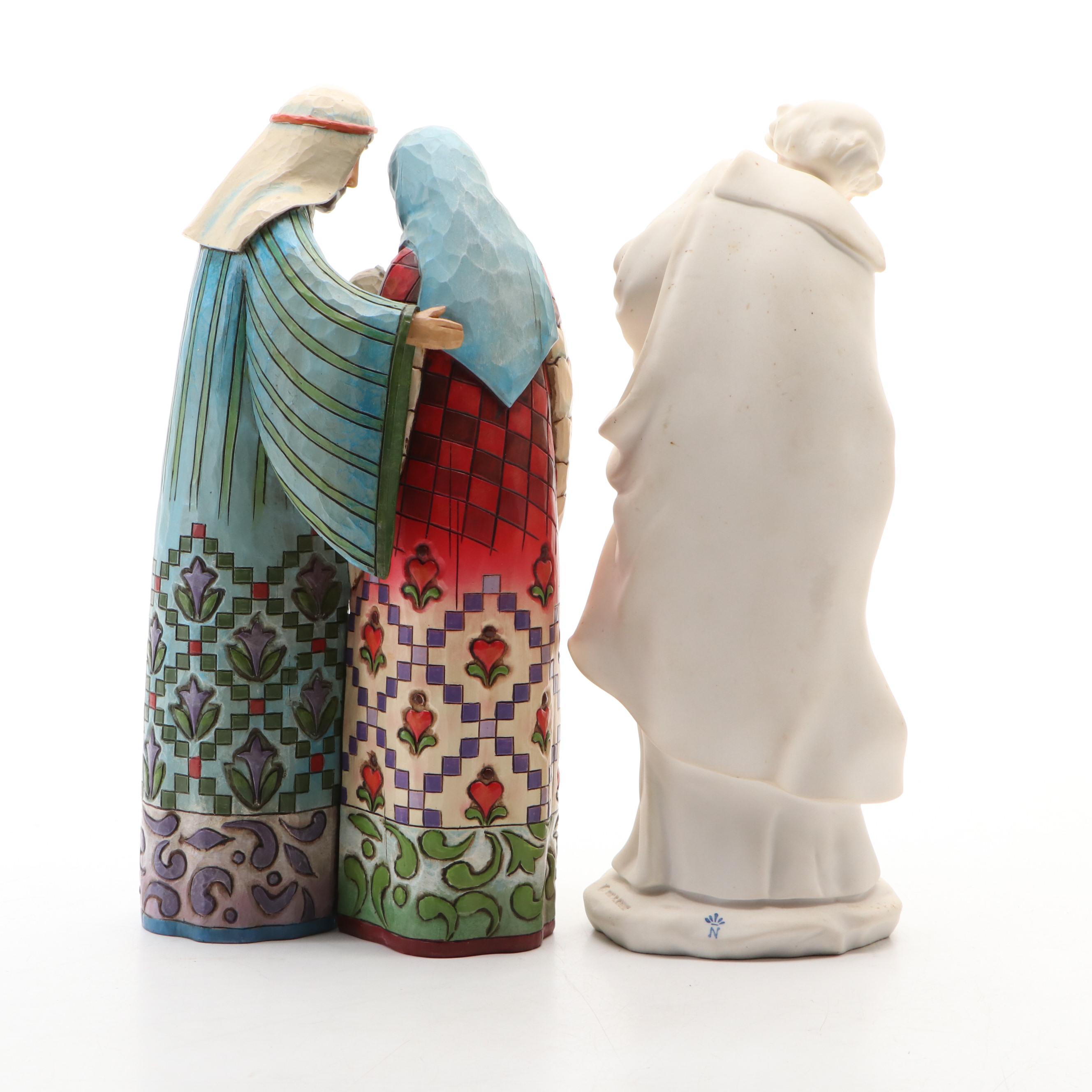 Lladró Ceramic Madonna and Child with More Religious Figurines