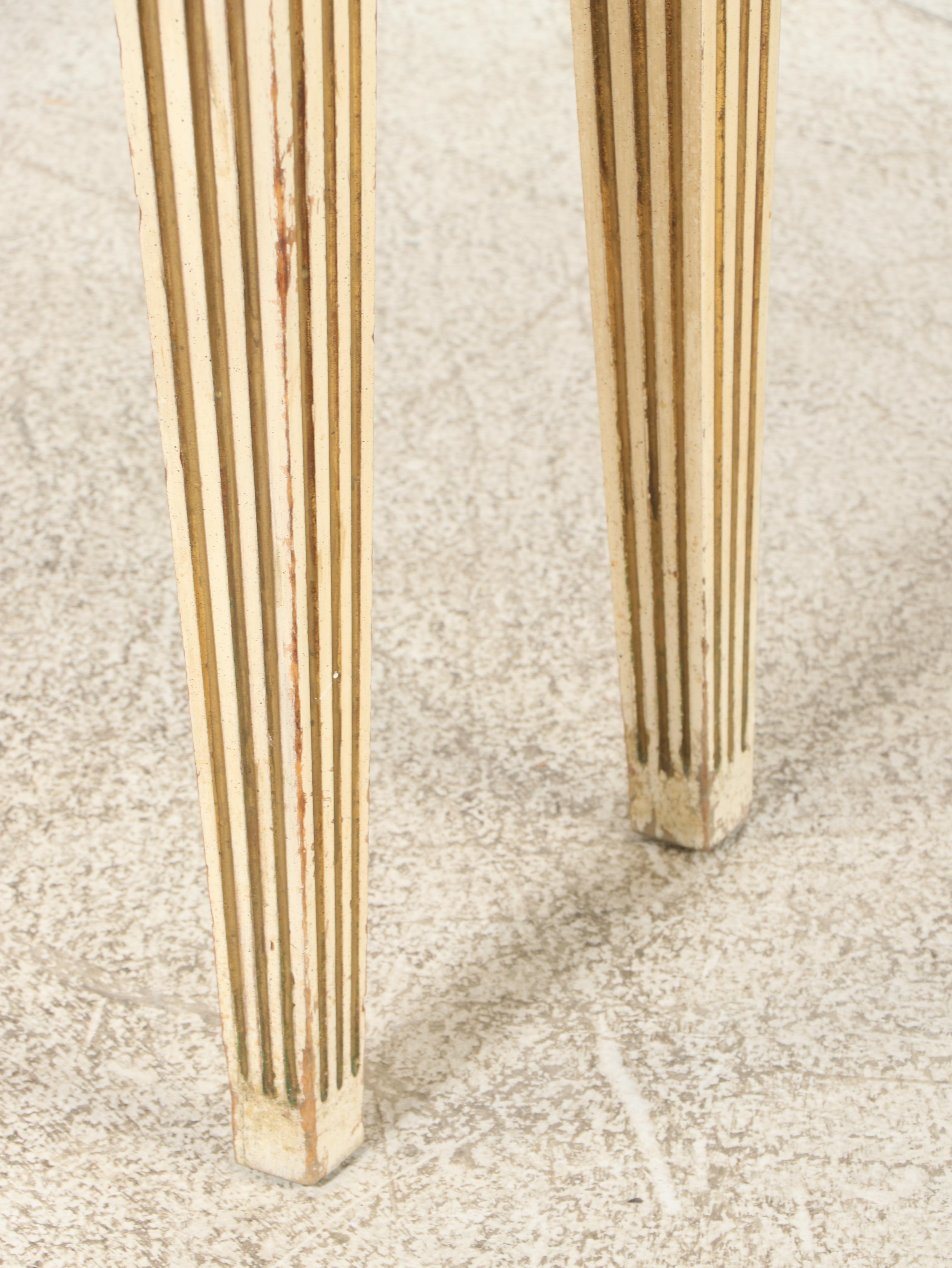 Italian Neoclassical Style Painted, Parcel Gilt, and Marble Top Console Table